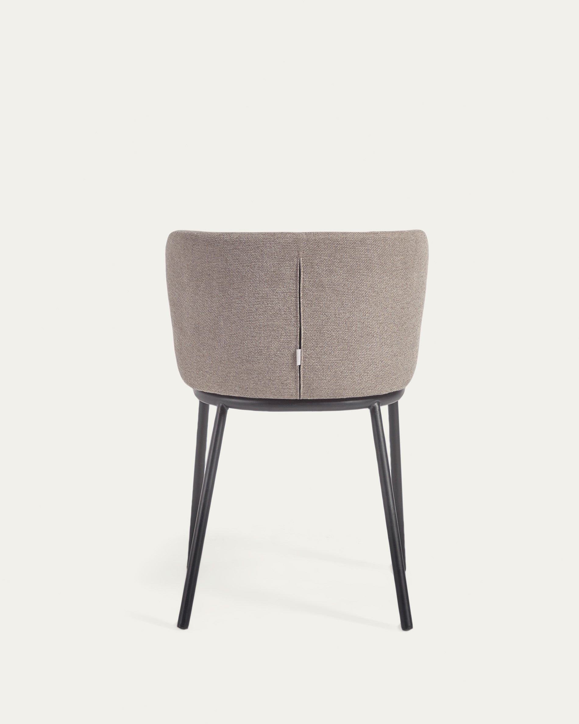 Ciselia chair in light brown chenille and steel legs with black finish FSC Mix Credit - Product View