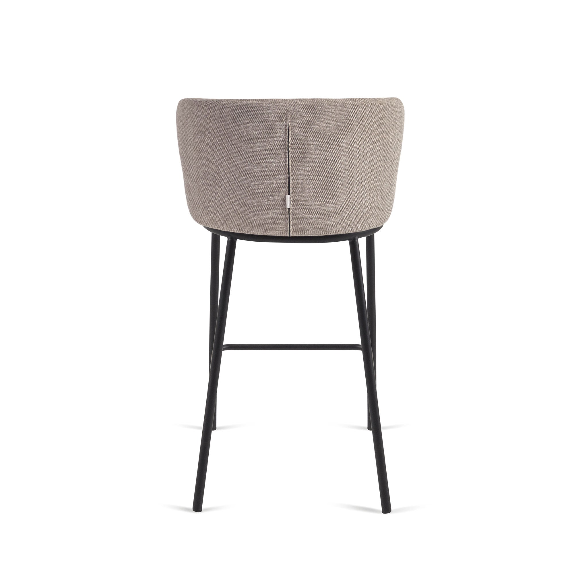 Ciselia stool in brown chenille with steel legs in black, 65 cm height FSC Mix Credit - Product Image