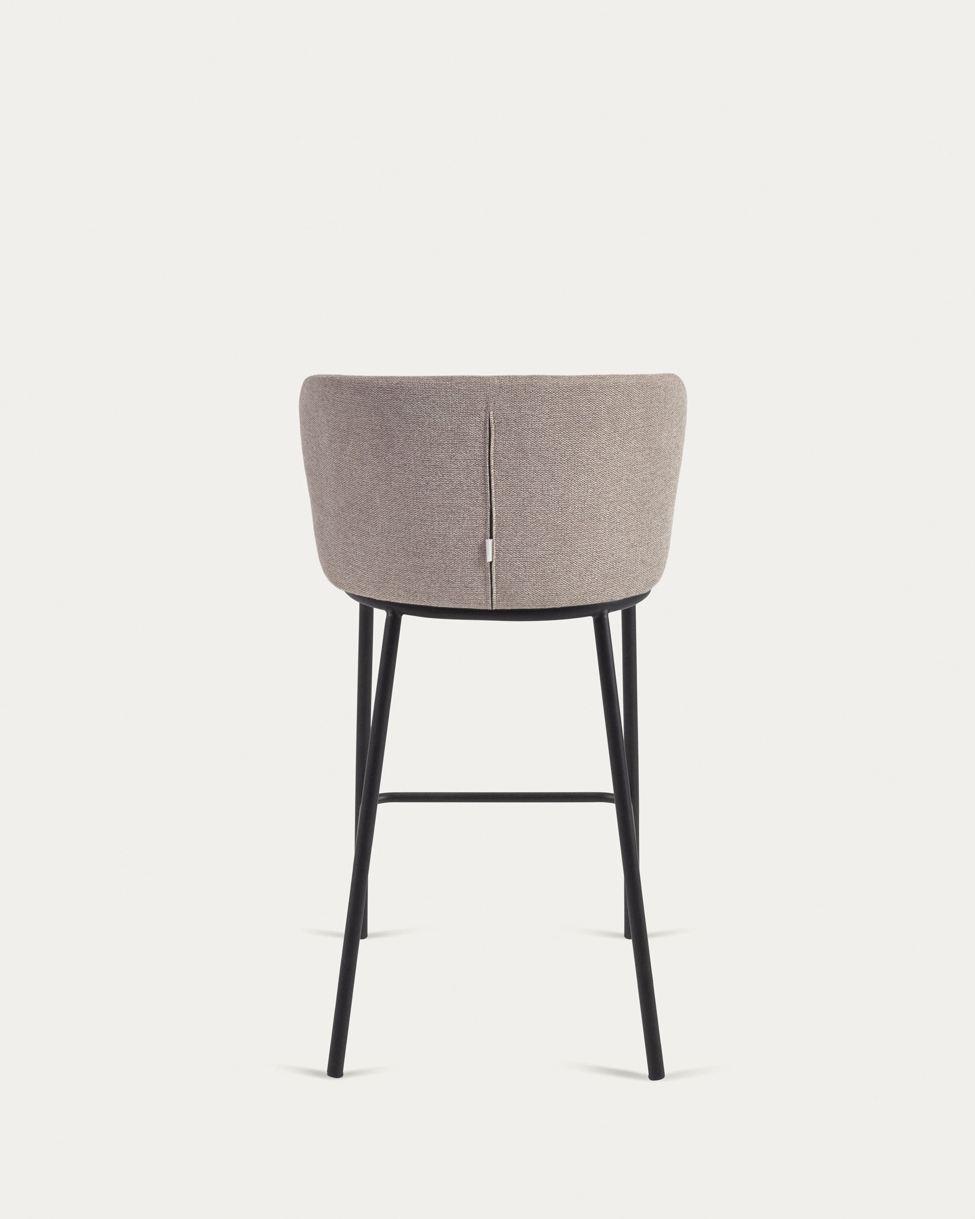 Ciselia stool in brown chenille with steel legs in black, 65 cm height FSC Mix Credit - Product View