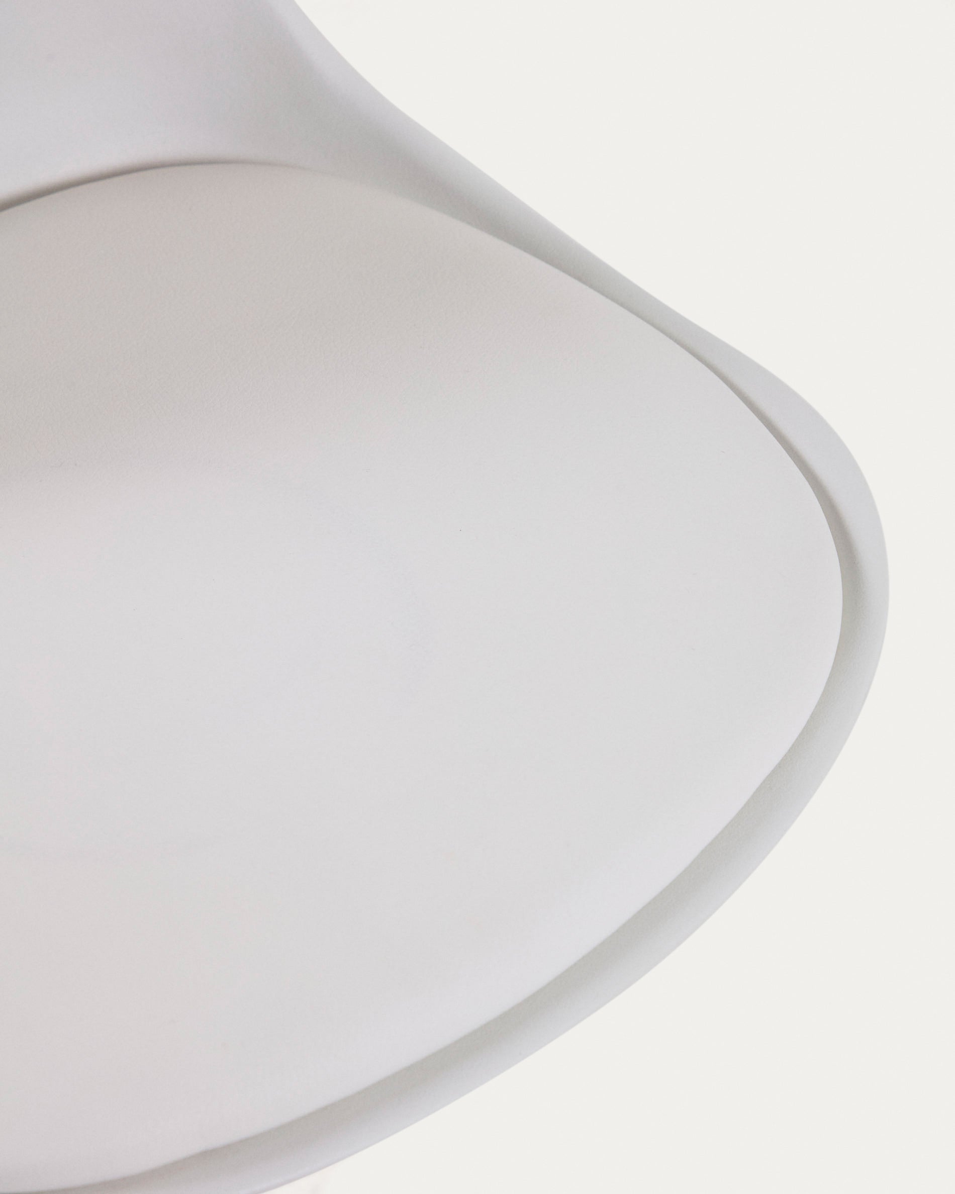 Orlando-T barstool white synthetic leather and matt white steel 60-82 cm - Detail