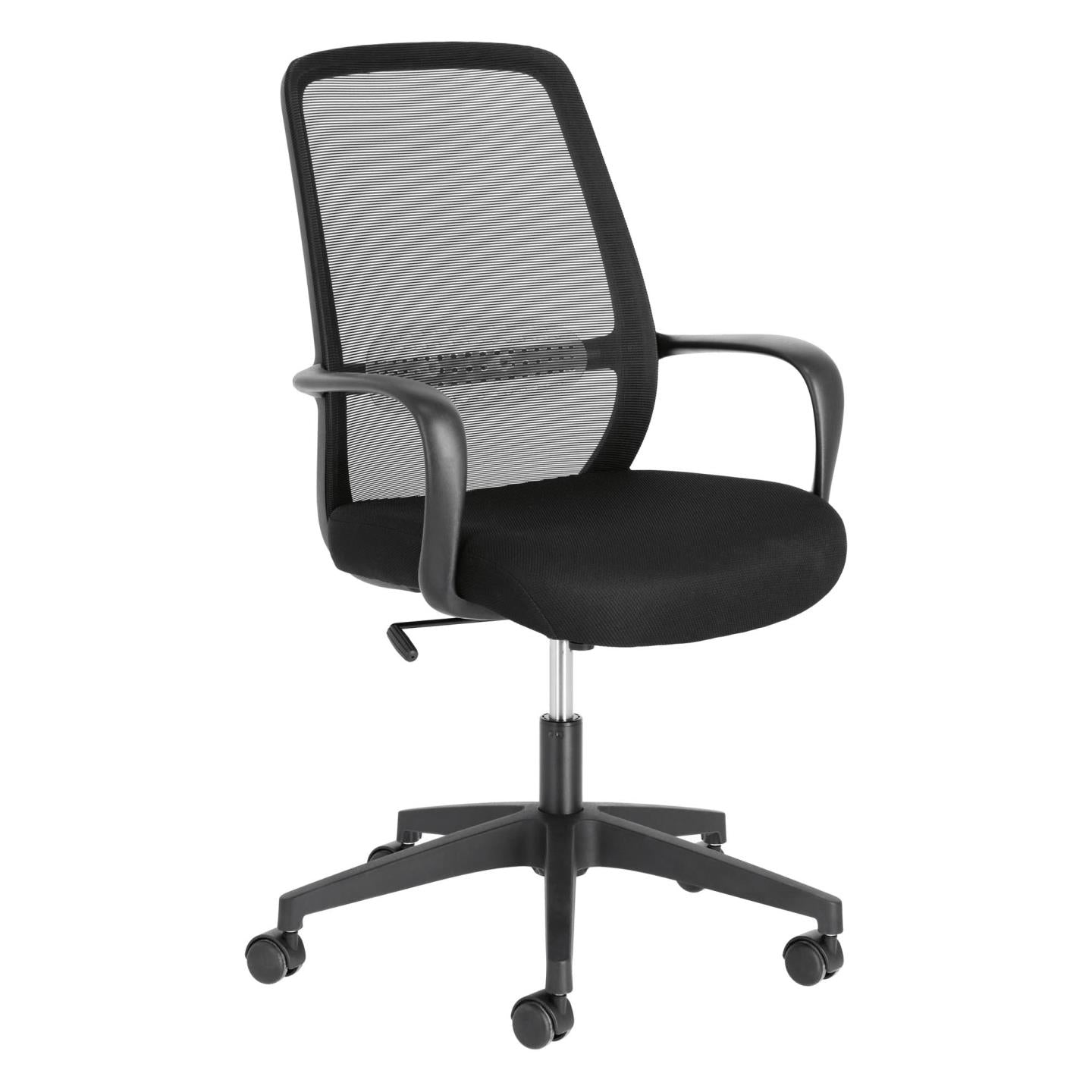 Melva office chair in black and legs made of steel in black - Product Image
