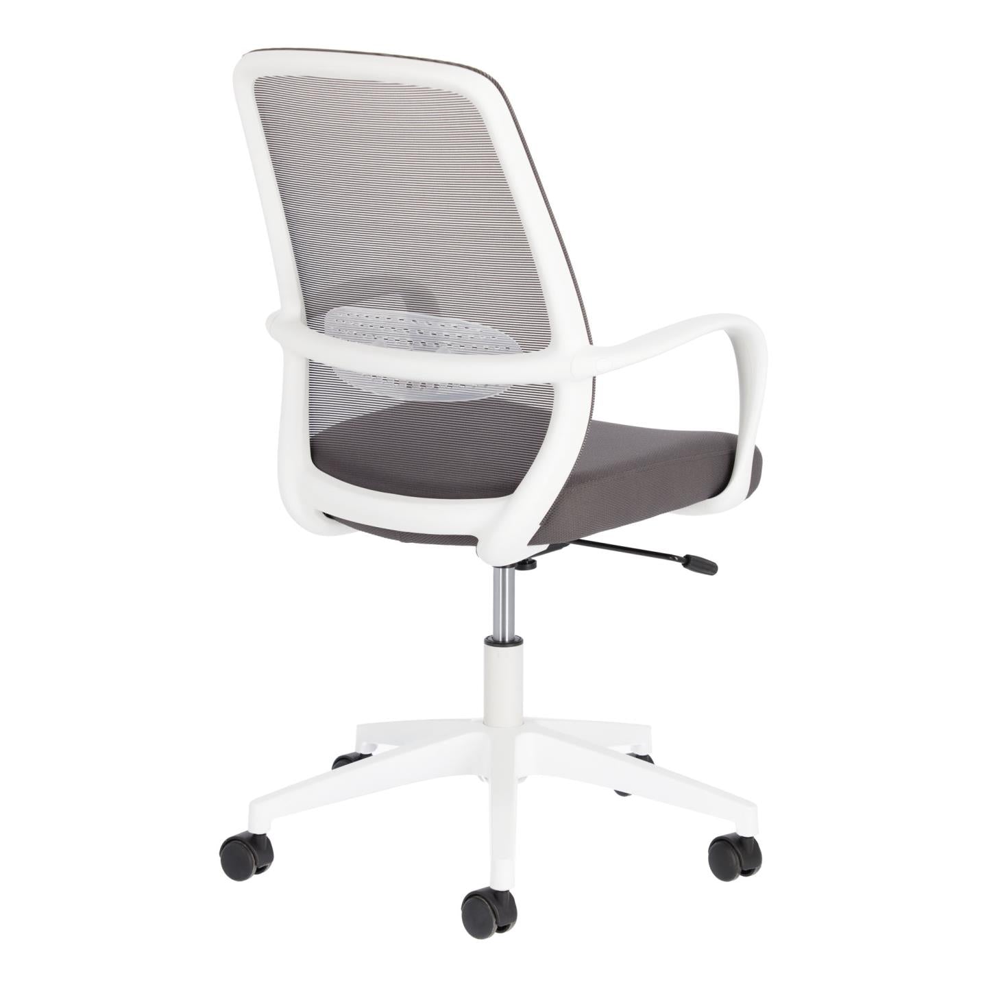 Melva office chair in grey and legs made of steel in white - Product Image
