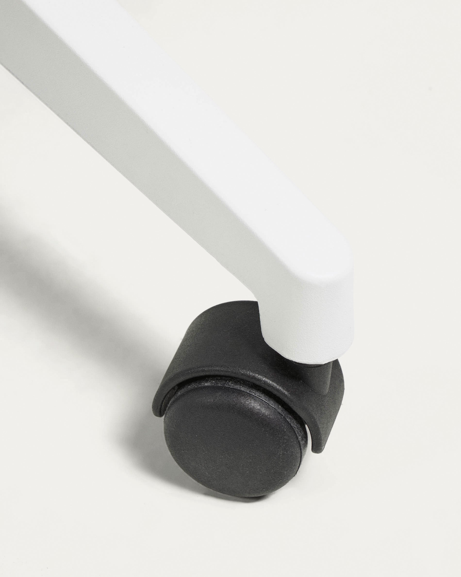 Melva office chair in grey and legs made of steel in white - Detail