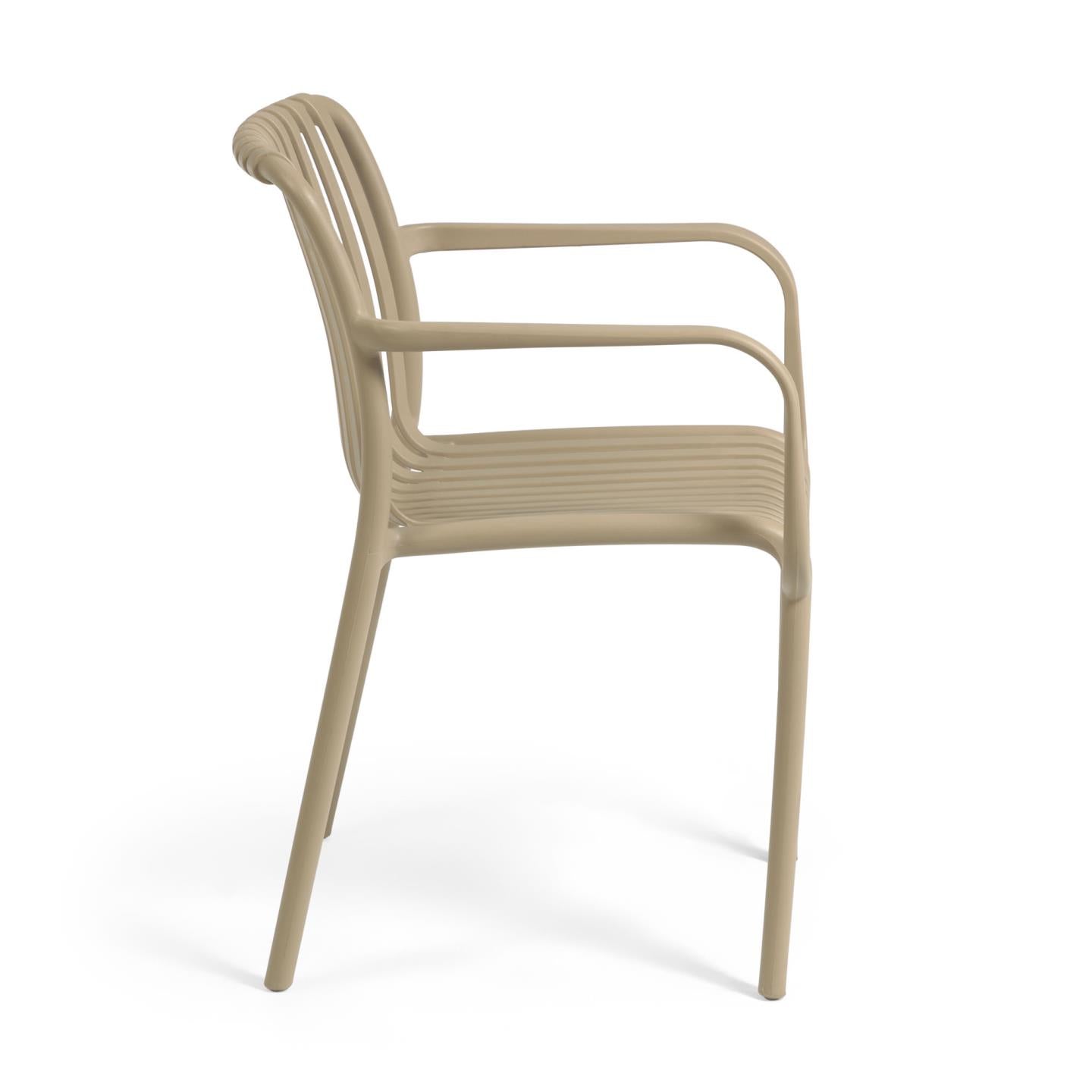 Isabellini stackable outdoor chair in beige - Product Image