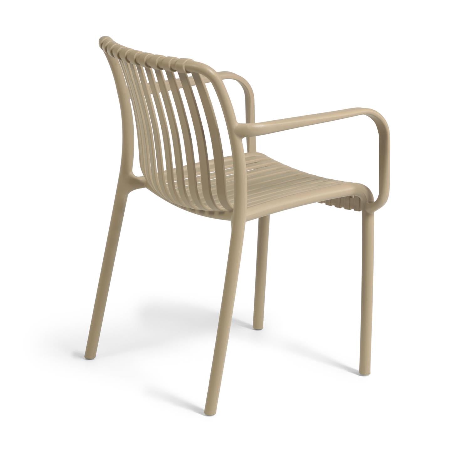 Isabellini stackable outdoor chair in beige - Product Image
