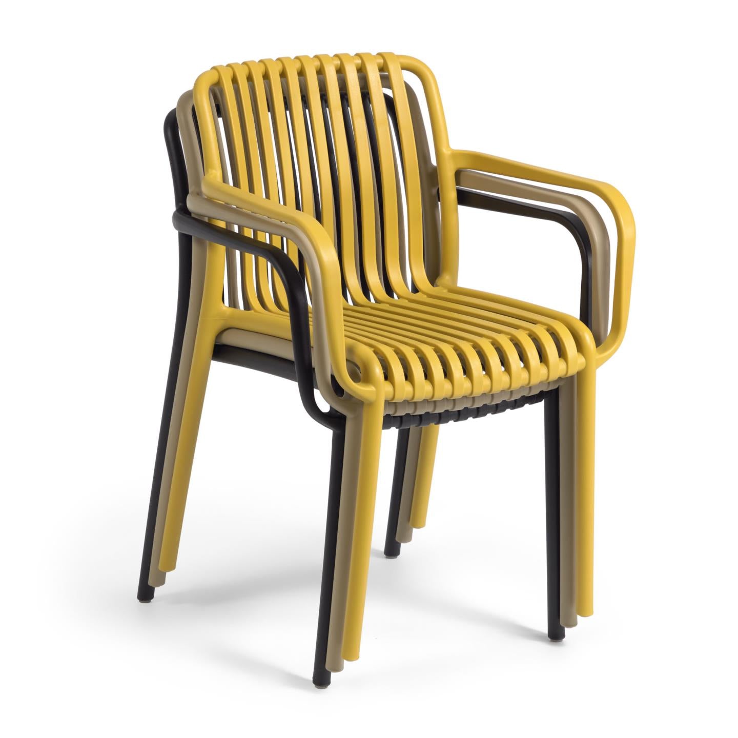 Isabellini stackable outdoor chair in beige - Product Image