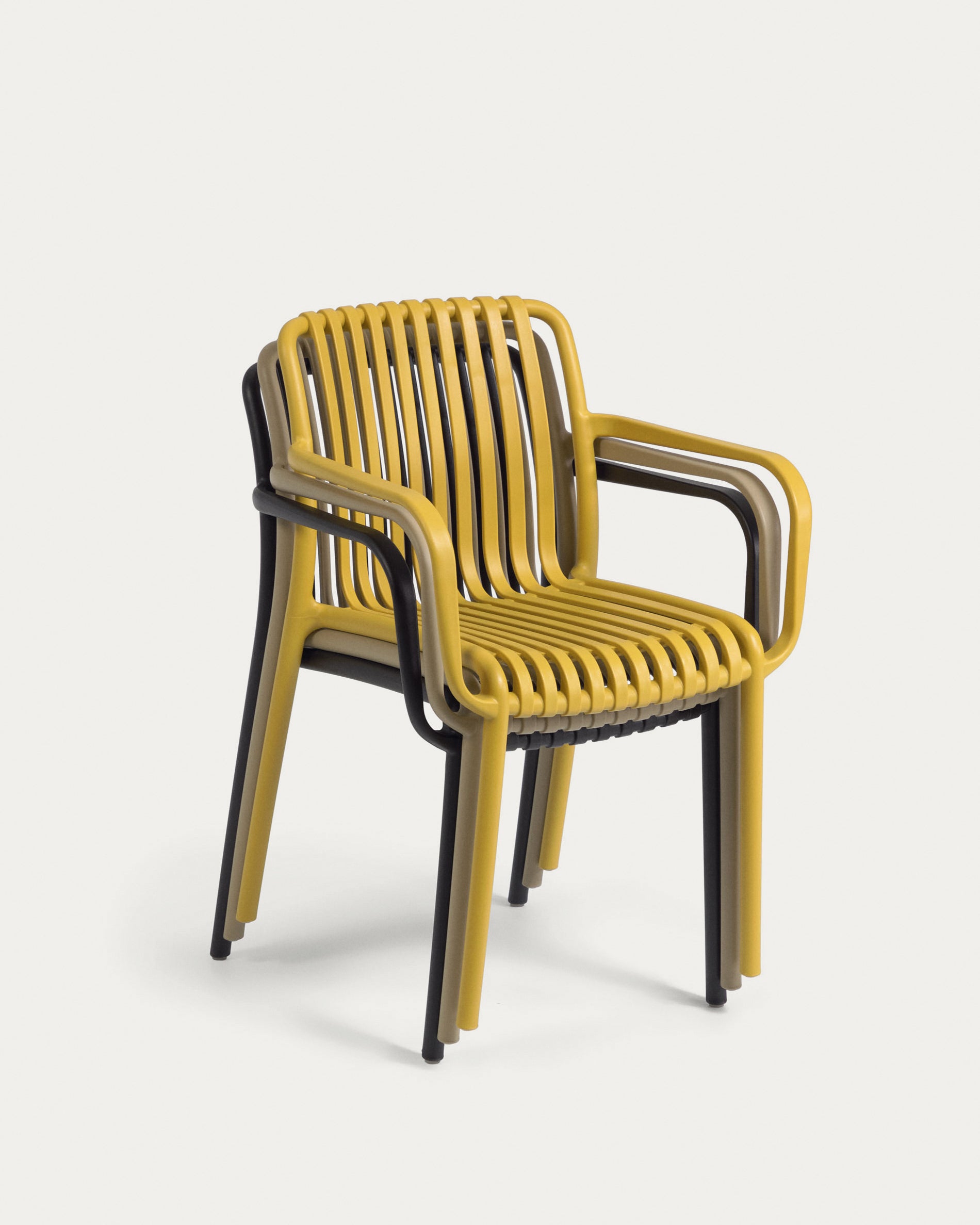 Isabellini stackable outdoor chair in beige - Product View