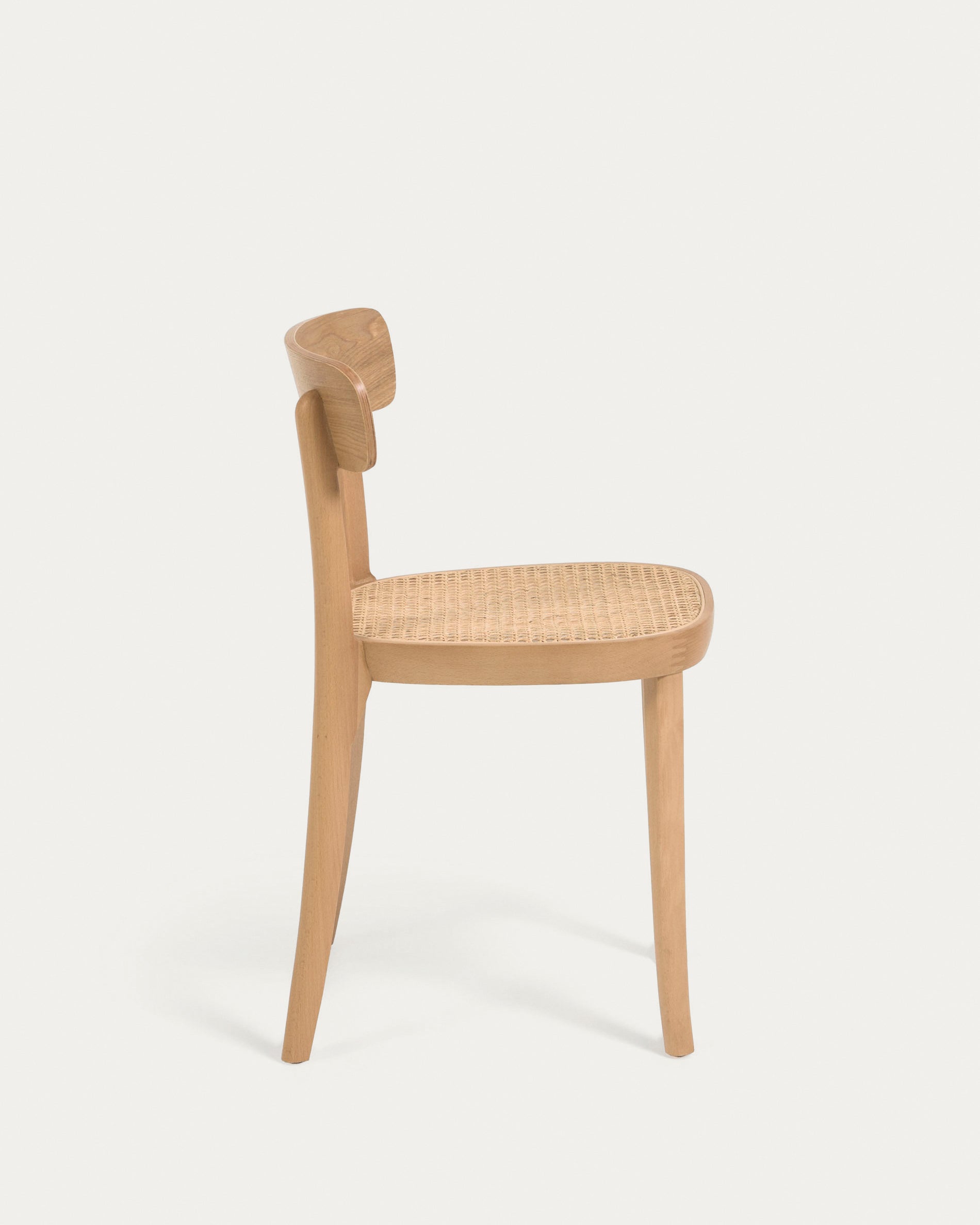 Romane chair in solid beech with natural finish, ash veneer and rattan - Product View