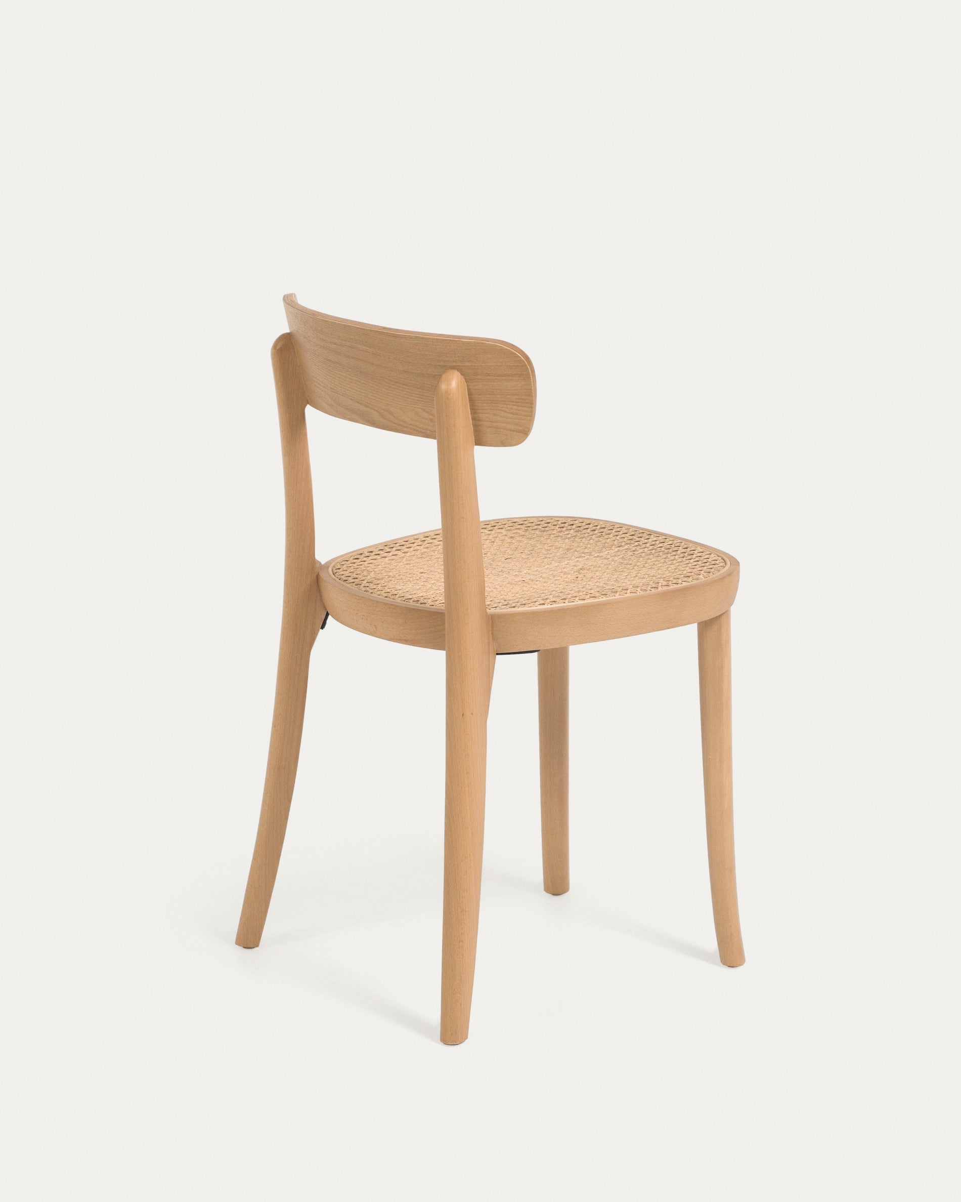 Romane chair in solid beech with natural finish, ash veneer and rattan - Product View
