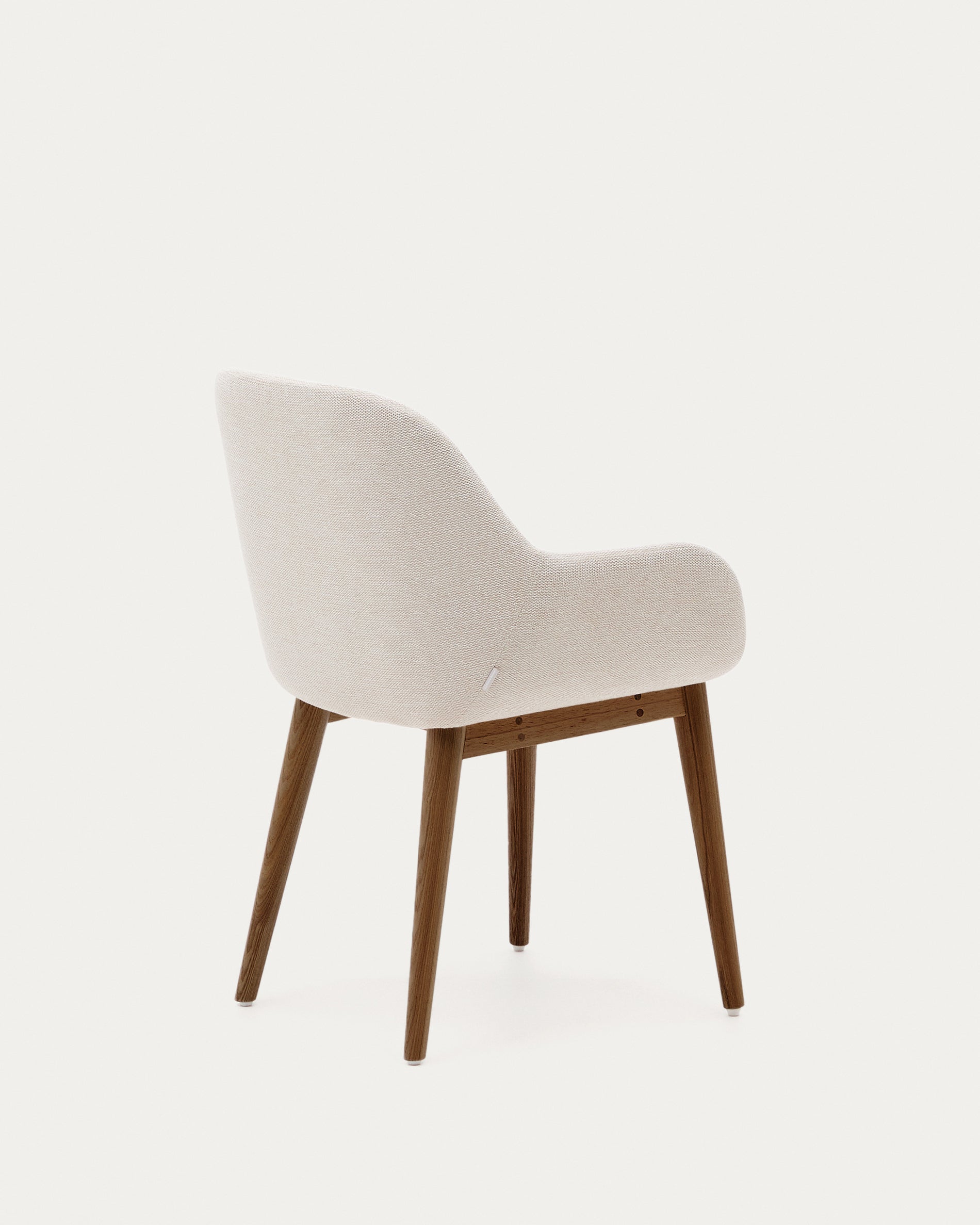 Konna chair in beige with solid ash wood legs in a dark finish FR - Product View
