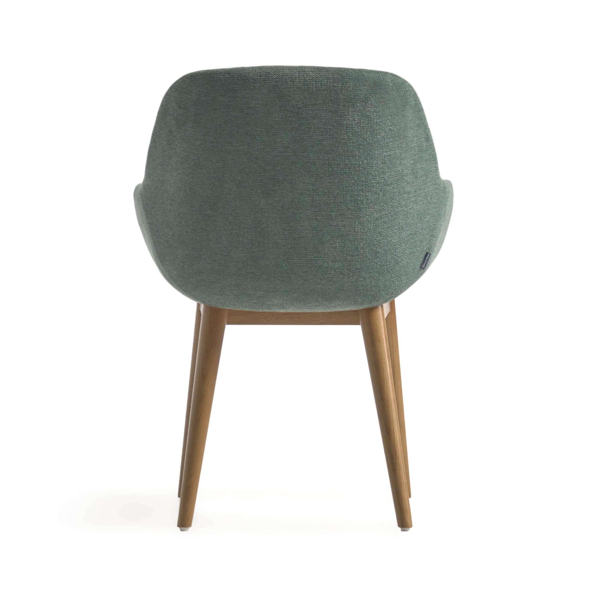 Konna chair in green with solid ash wood legs in a dark finish FR - Product Image