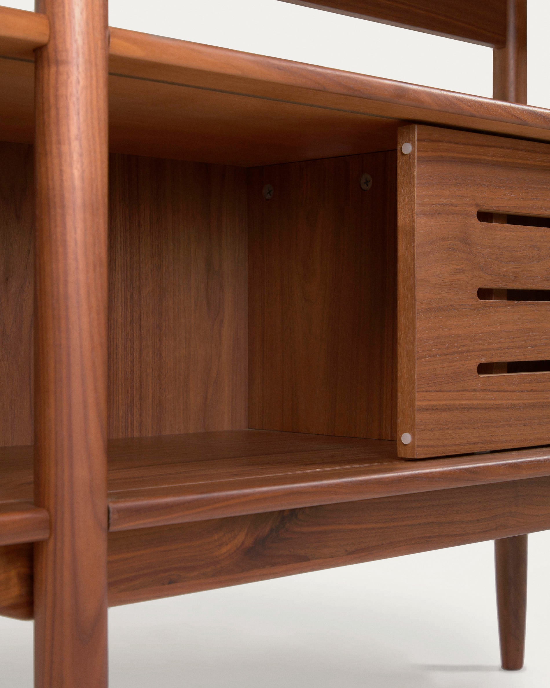 Carolin in veneered walnut shelf unit 130 x 169 cm - Detail