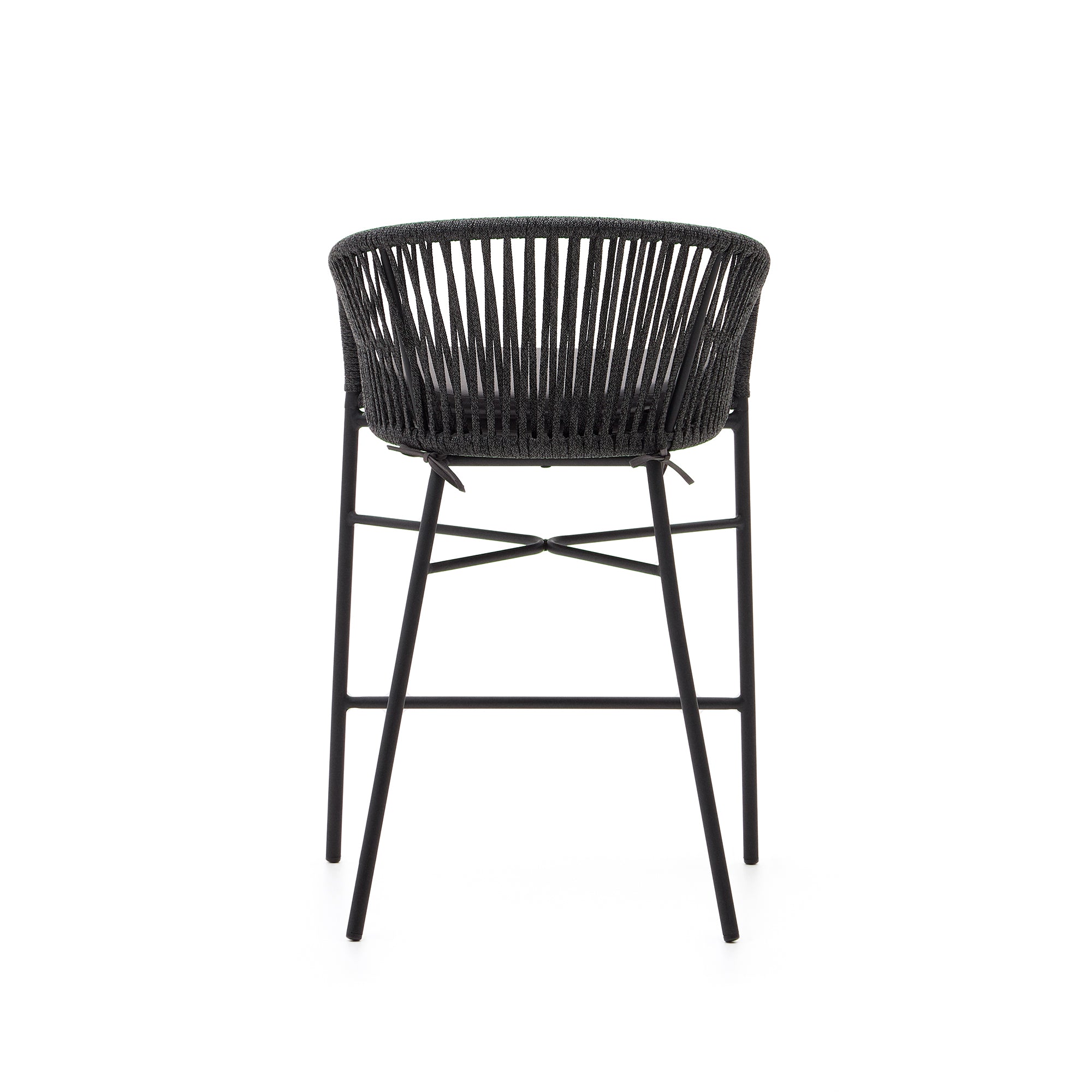 Yanet rope stool in black 65 cm in height - Product Image