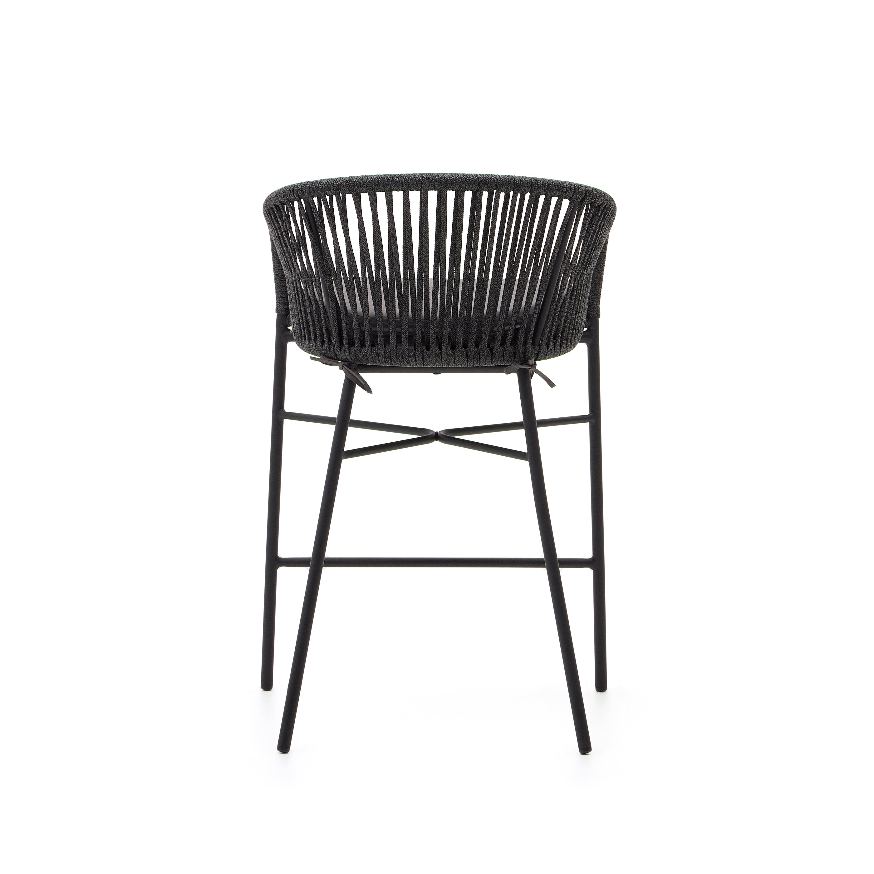 Yanet rope stool in black 65 cm in height - Product Image