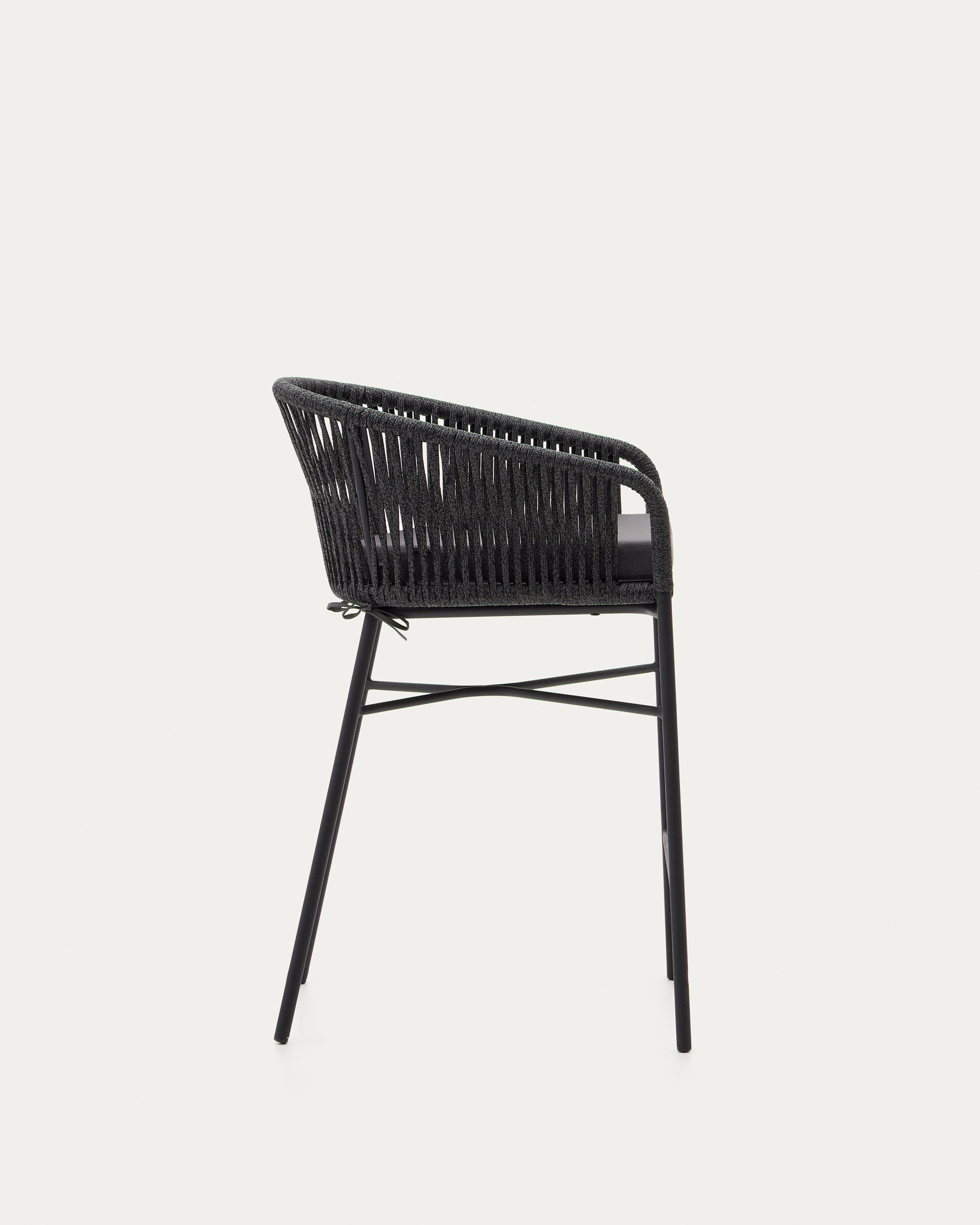 Yanet rope stool in black 65 cm in height - Product View