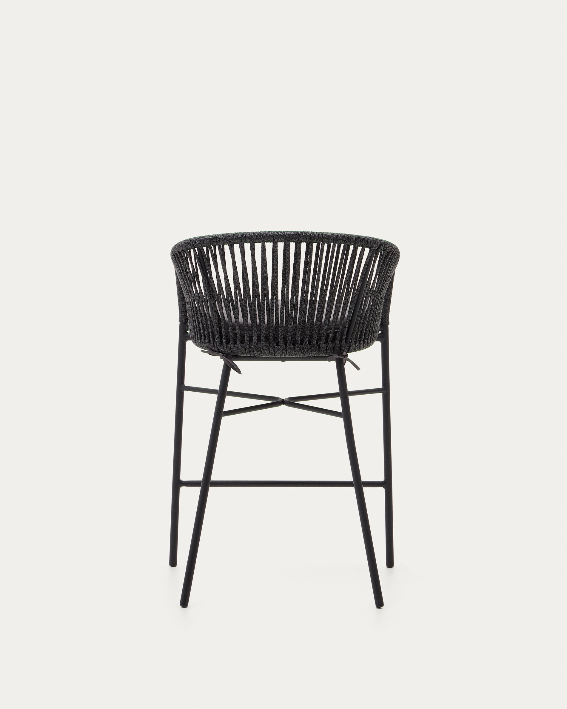 Yanet rope stool in black 65 cm in height - Product View
