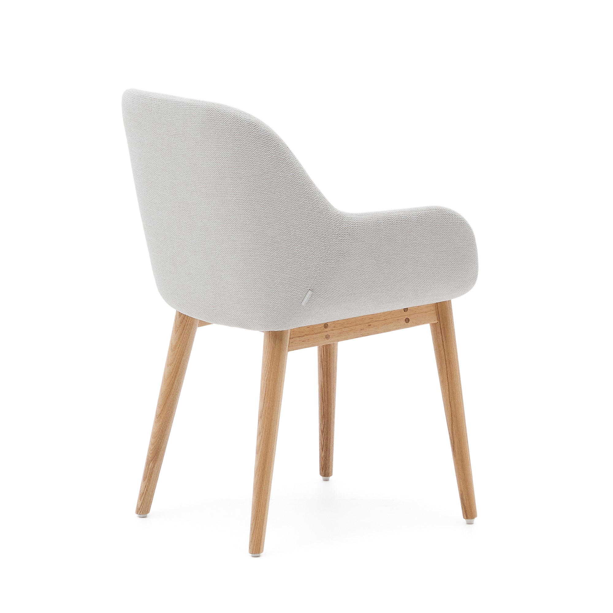 Konna chair in beige color with natural finished solid ash wood legs