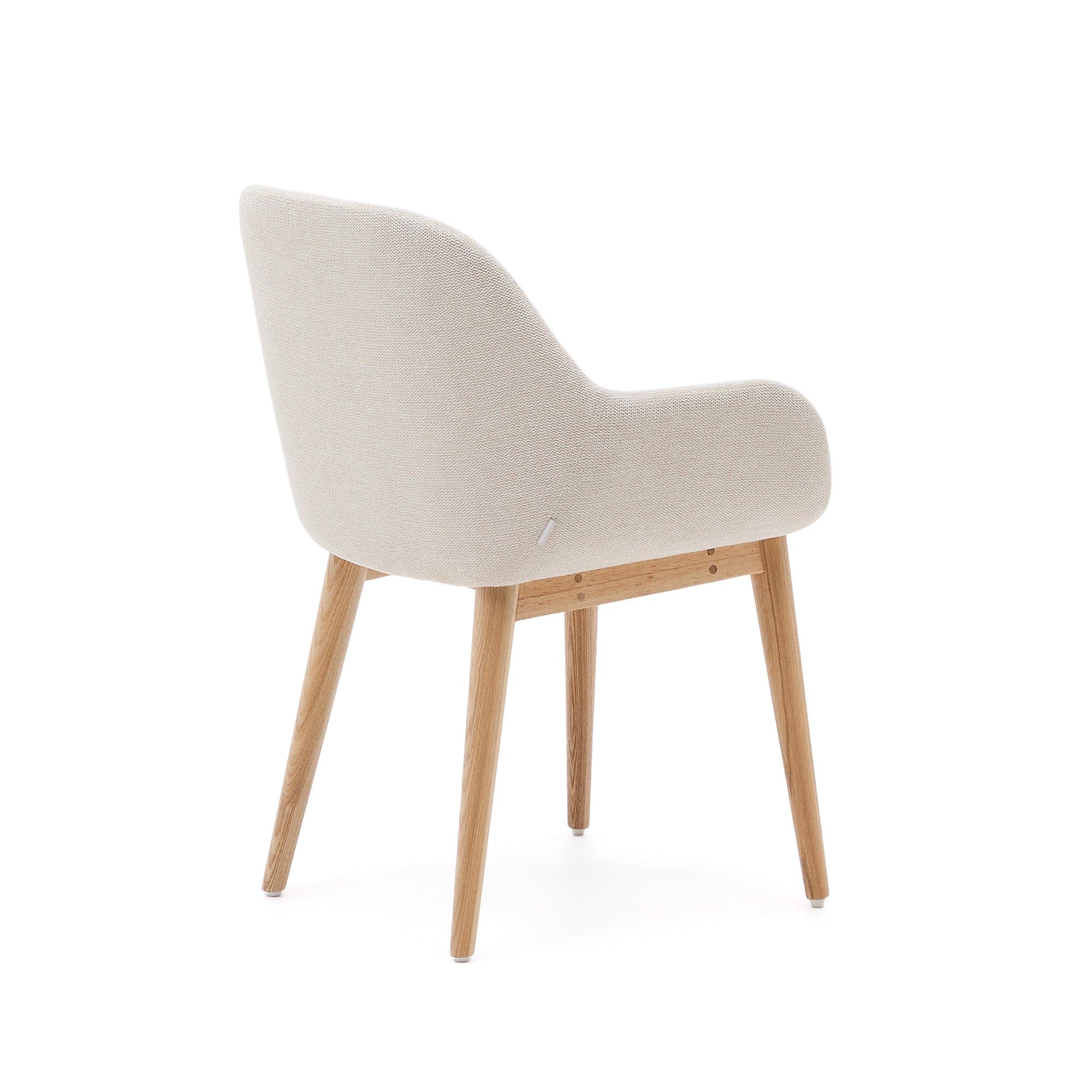 Konna chair in beige with solid ash wood legs in a natural finish - Product Image