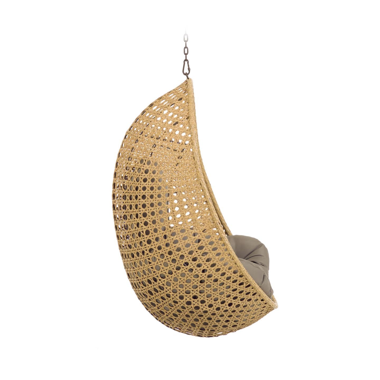 Cira hanging chair with natural finish - Product Image
