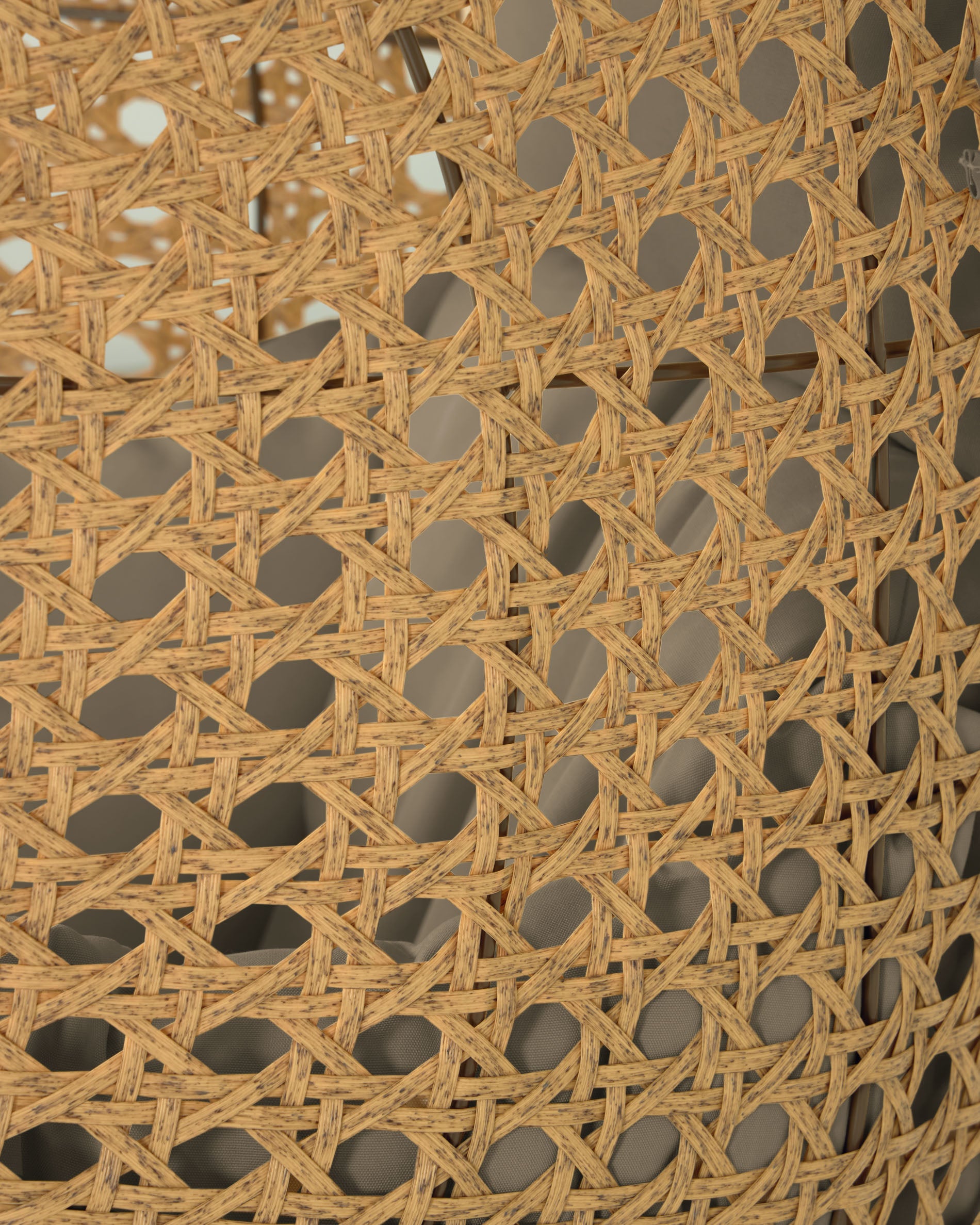 Cira hanging chair with natural finish - Detail