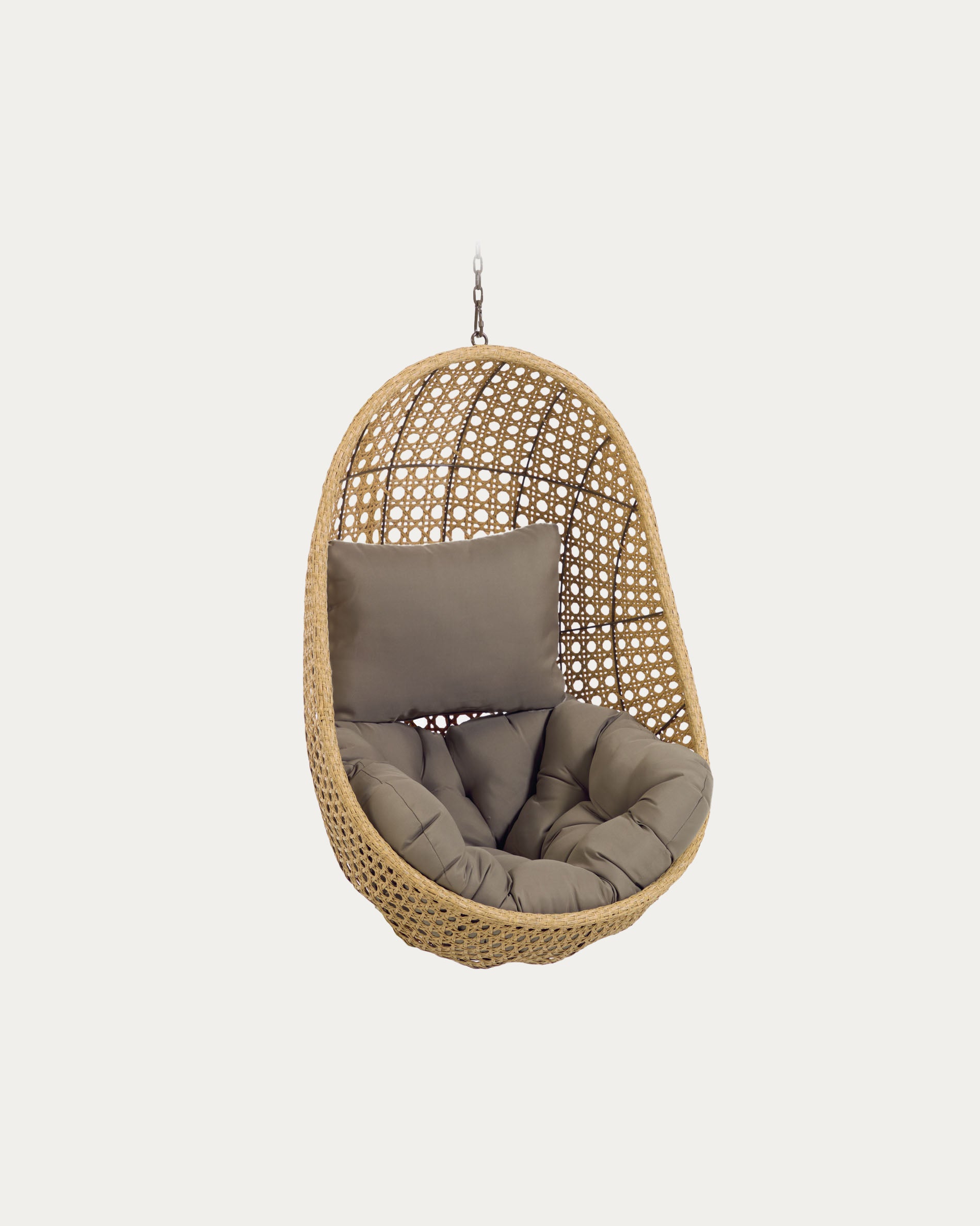 Cira hanging chair with natural finish - Product View