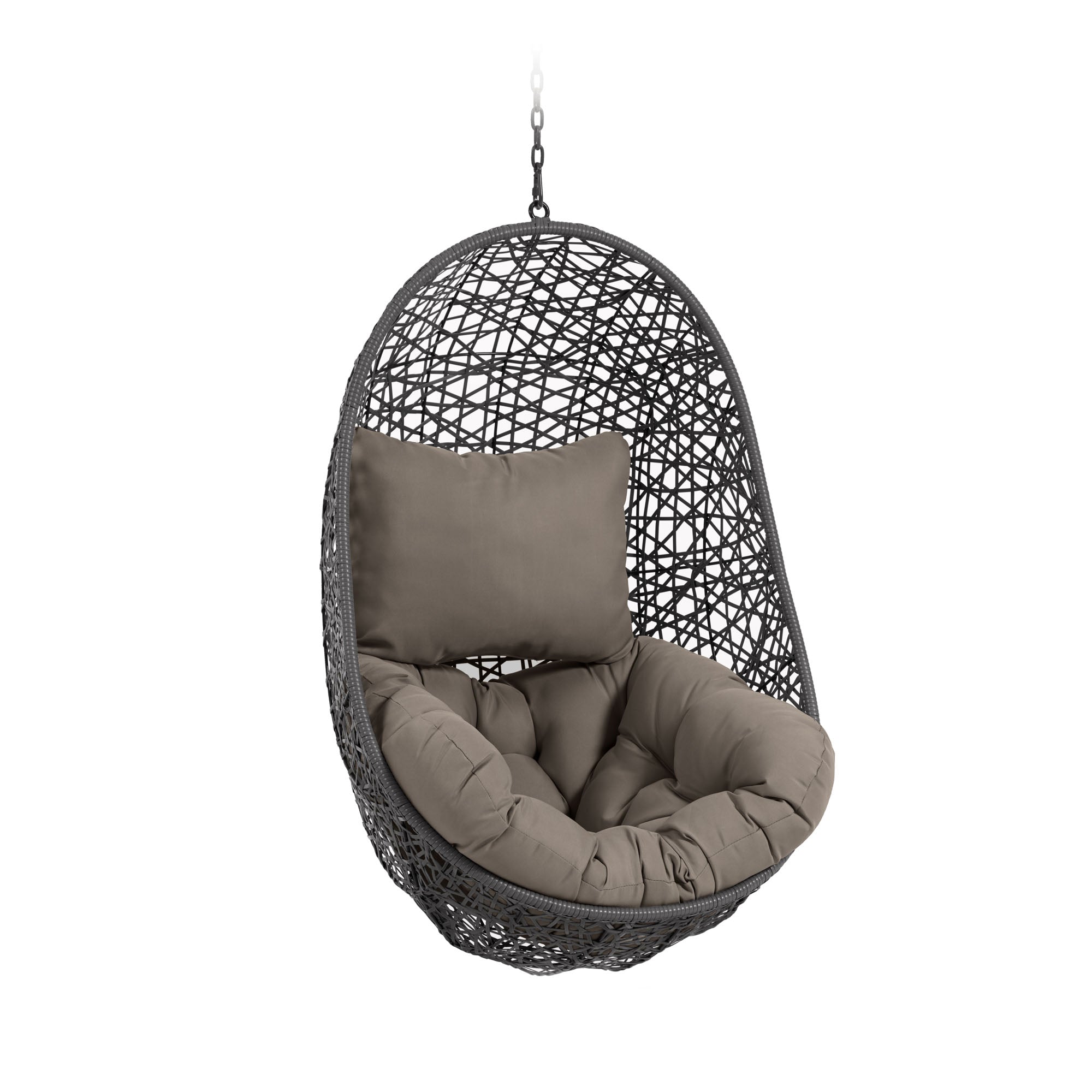 Florina hanging chair in dark grey - Product Image