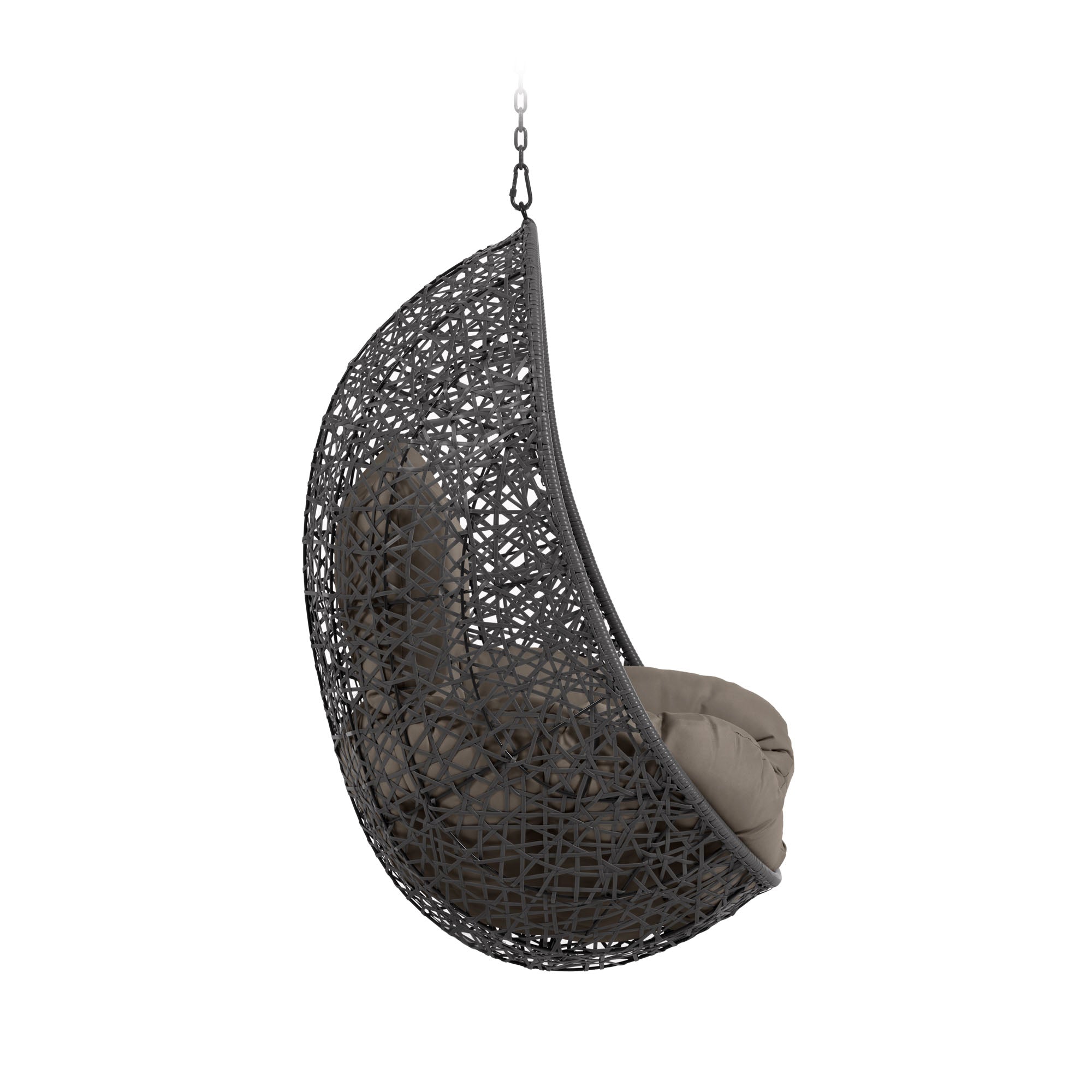 Florina hanging chair in dark grey - Product Image