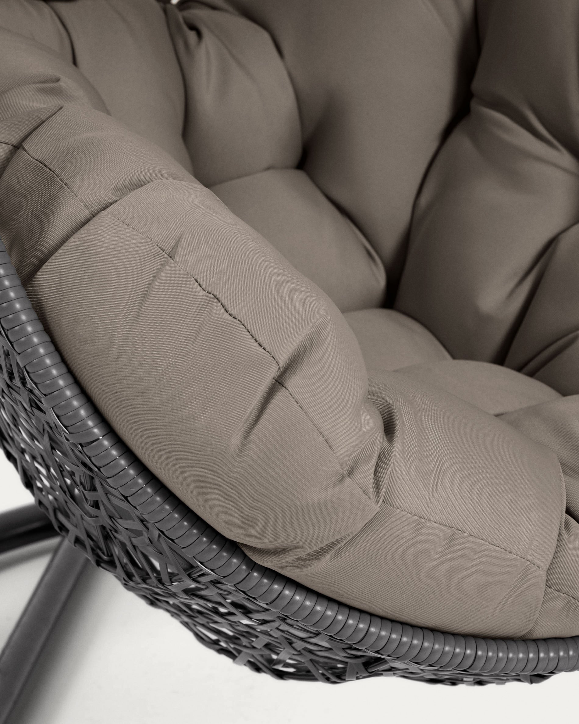 Florina hanging chair in dark grey - Detail