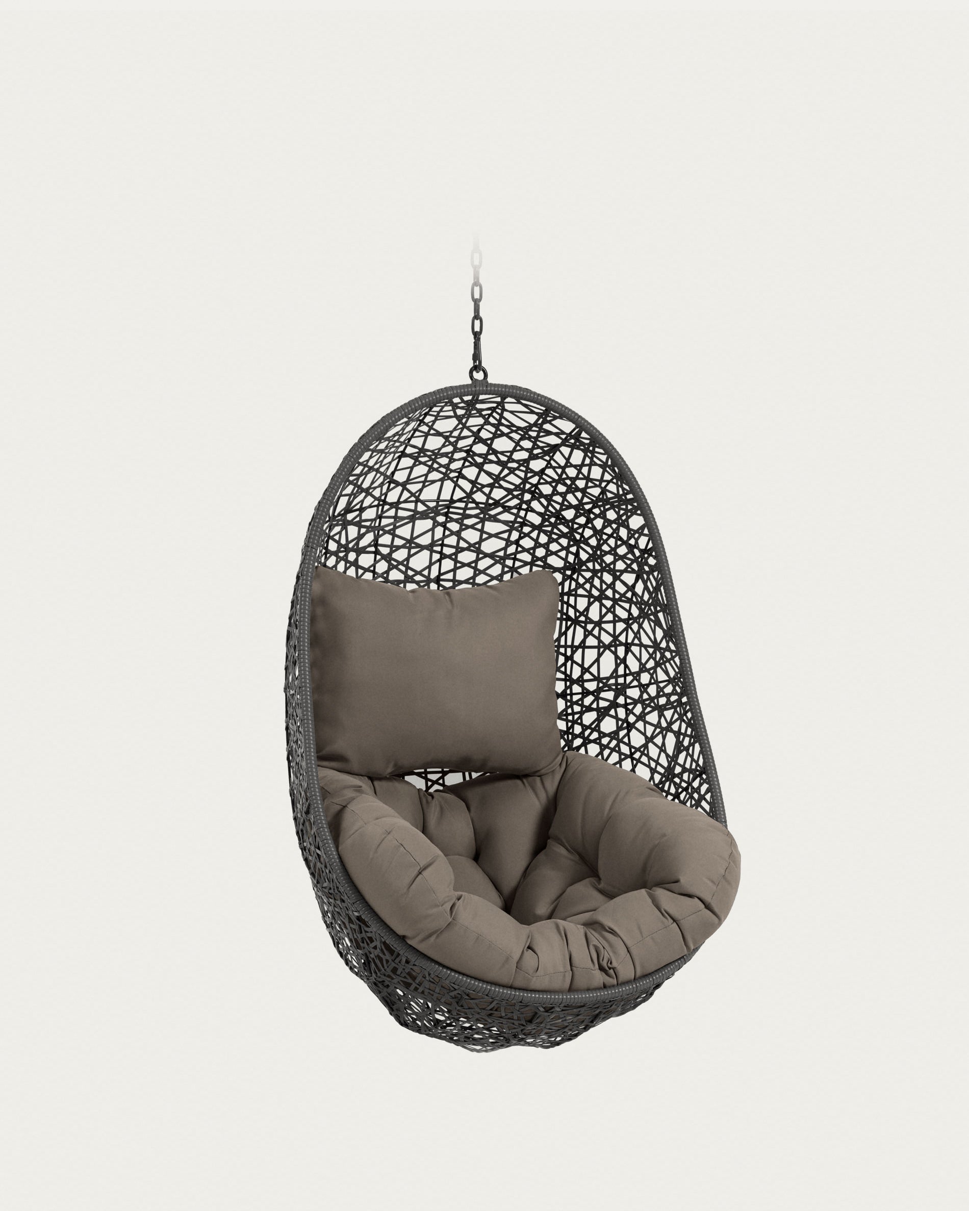 Florina hanging chair in dark grey - Product View