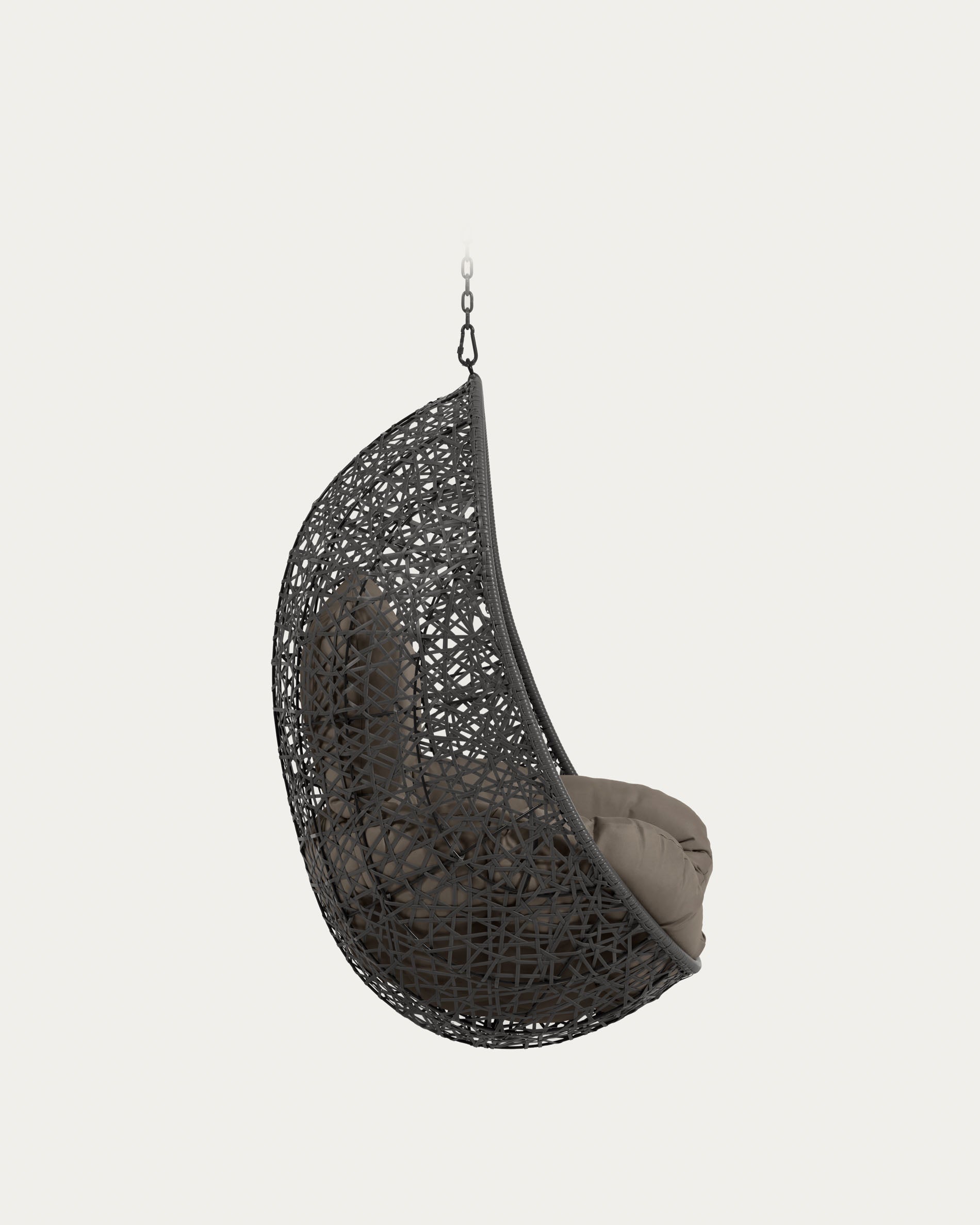 Florina hanging chair in dark grey - Product View