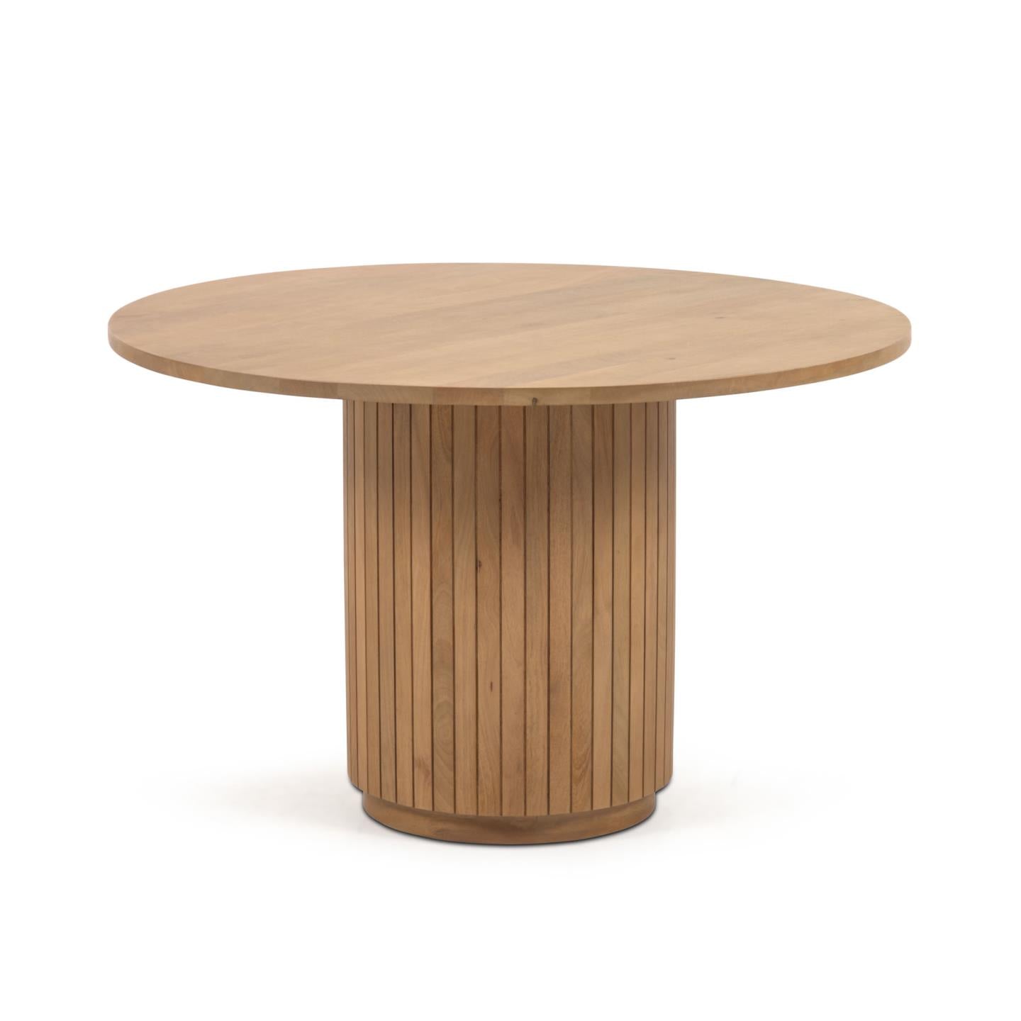 Licia round table made from solid mango wood with natural finish Ø 120 cm - Product Image