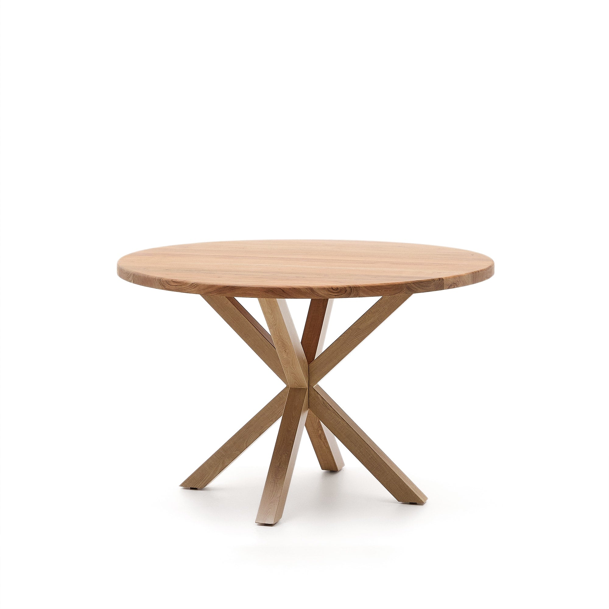 Argo kerek asztal tömör akácfából és fa hatású acéllábakkal Ø 120 cm