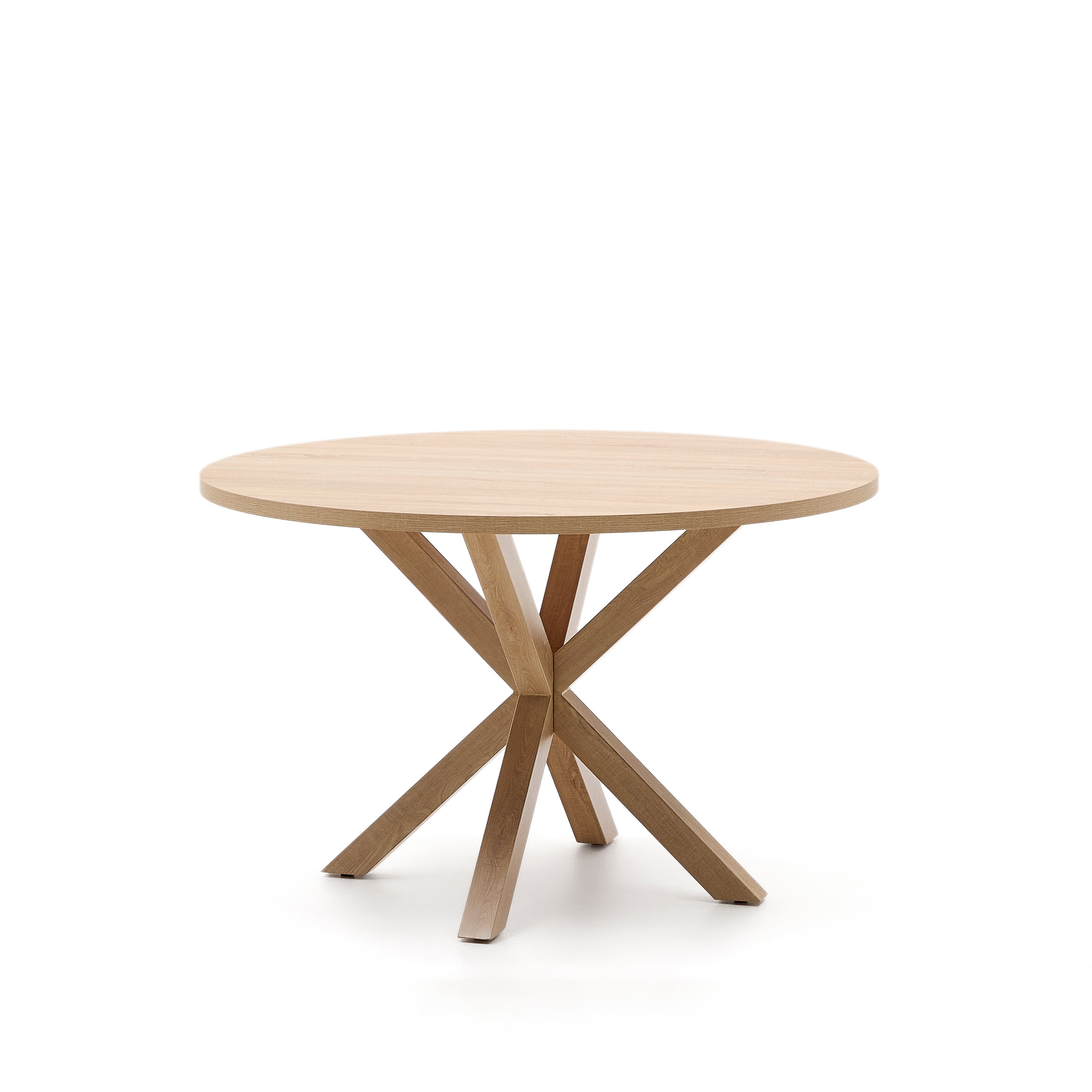 Argo round table in melamine with natural finish and wood-effect steel legs Ø 120 cm - Product Image