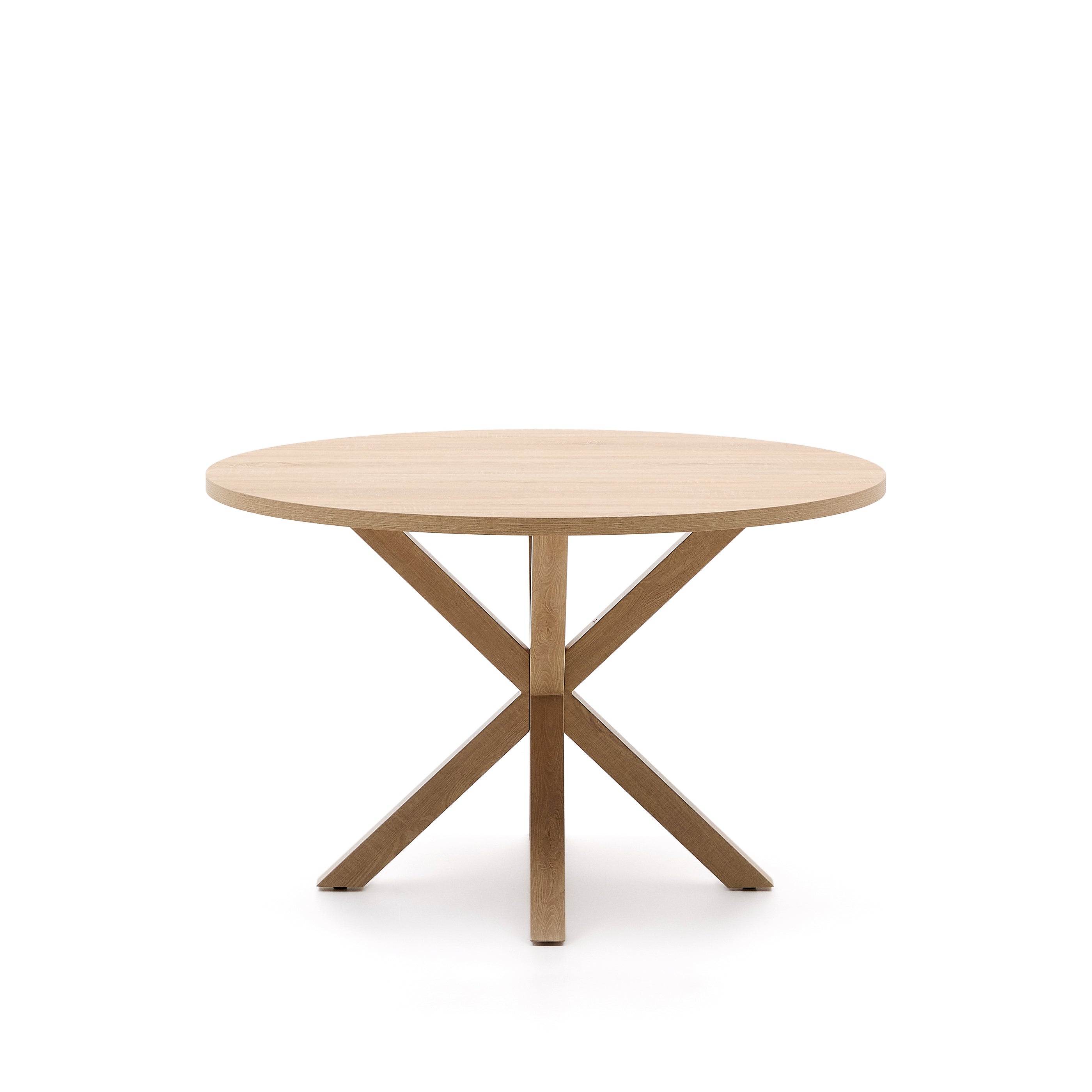 Argo round table in melamine with natural finish and wood-effect steel legs Ø 120 cm - Product Image