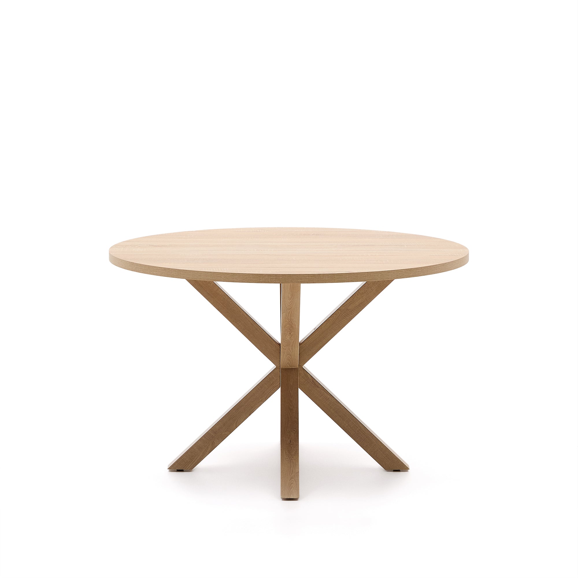 Argo round table in melamine with natural finish and wood-effect steel legs Ø 120 cm - Product Image