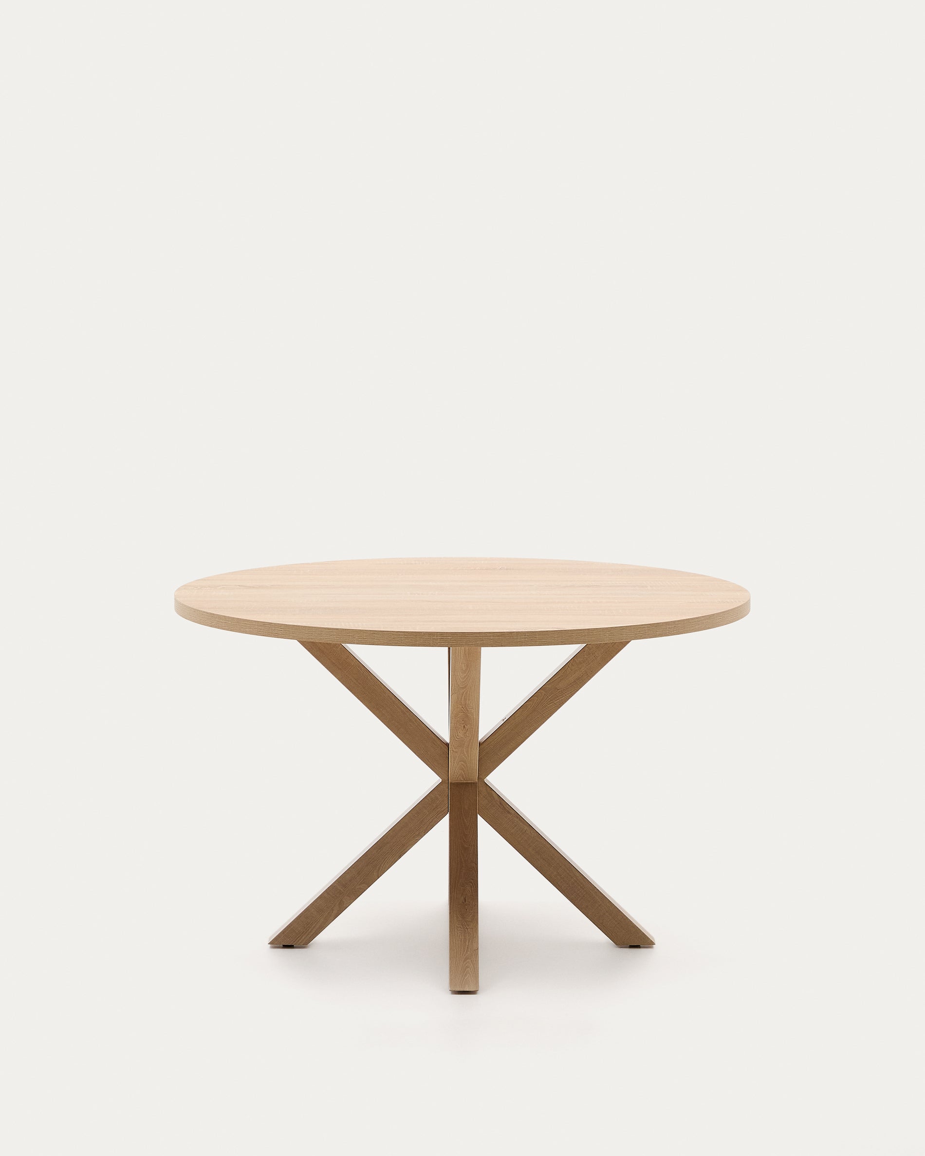 Argo round table in melamine with natural finish and wood-effect steel legs Ø 120 cm - Product View