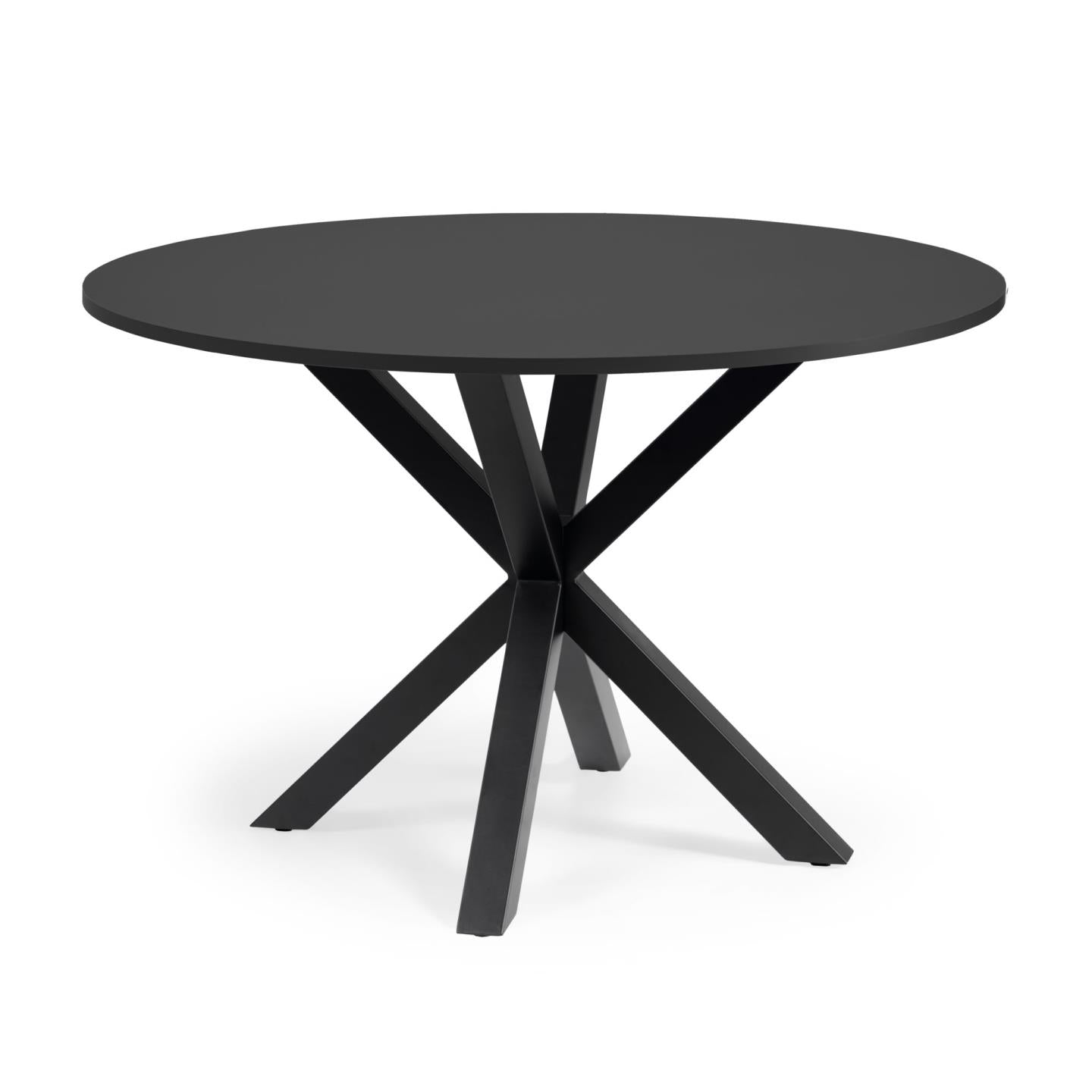 Argo round table in black lacquered MDF with steel legs with black finish Ø 120 cm - Product Image