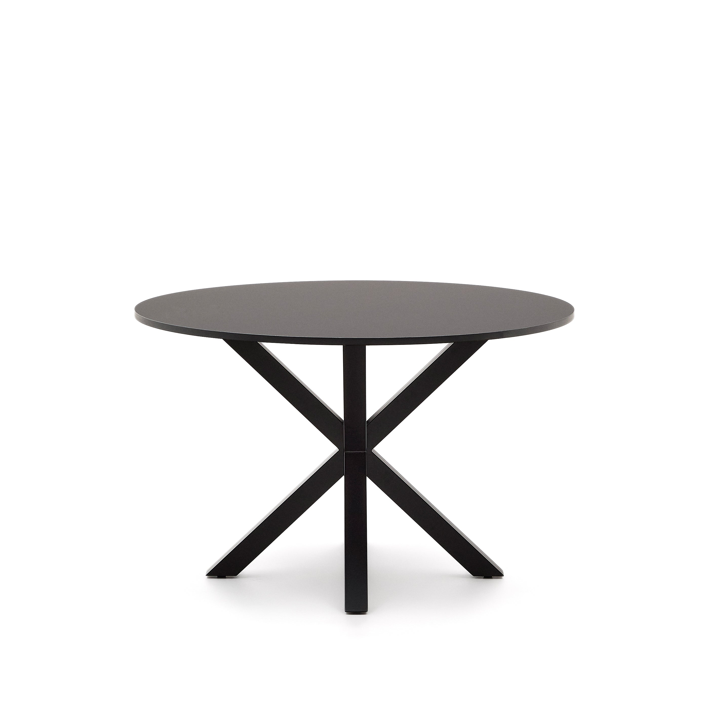 Argo round table in black lacquered MDF with steel legs with black finish Ø 120 cm - Product Image