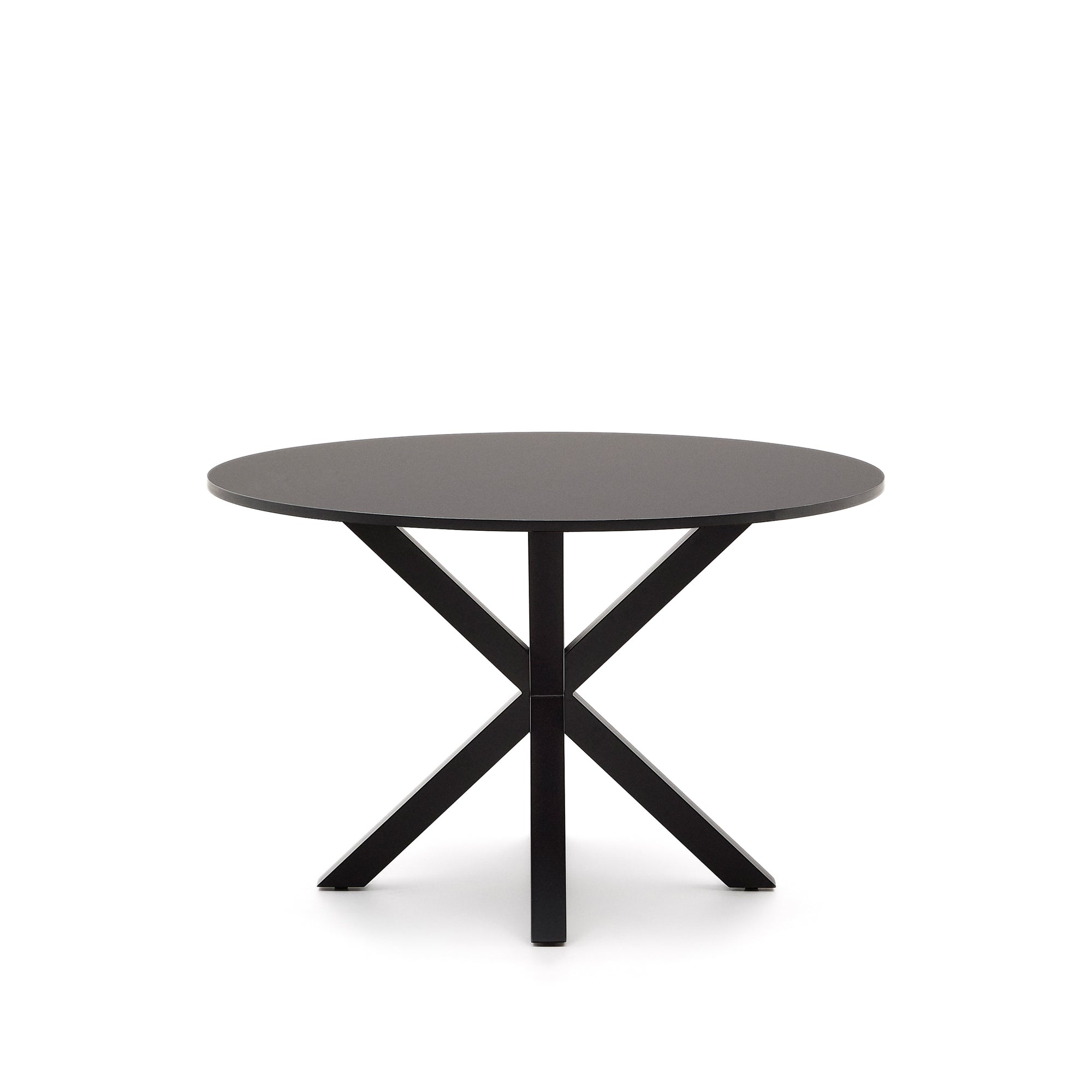 Argo round table in black lacquered MDF with steel legs with black finish Ø 120 cm - Product Image