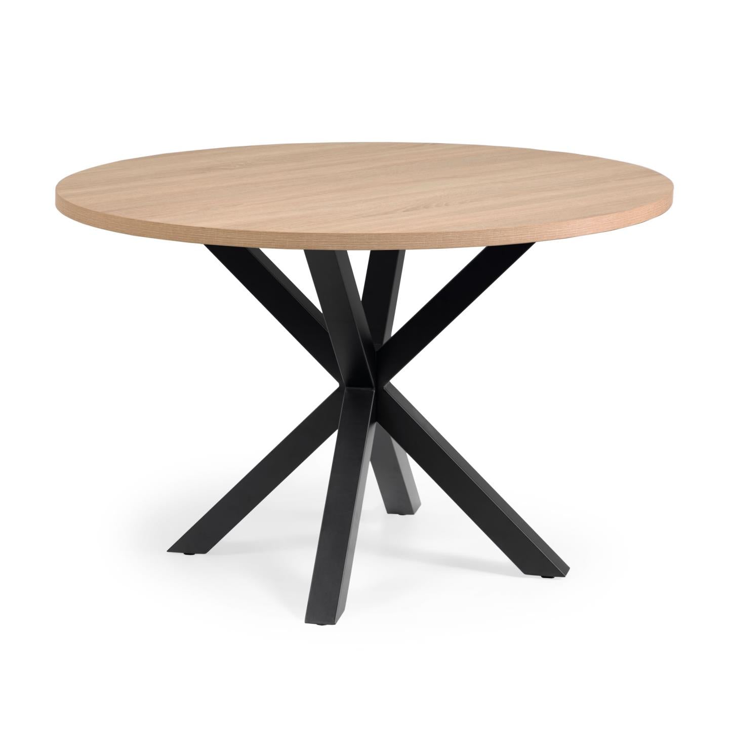 Argo round Ø 119 cm melamine table with steel legs with black finish - Product Image