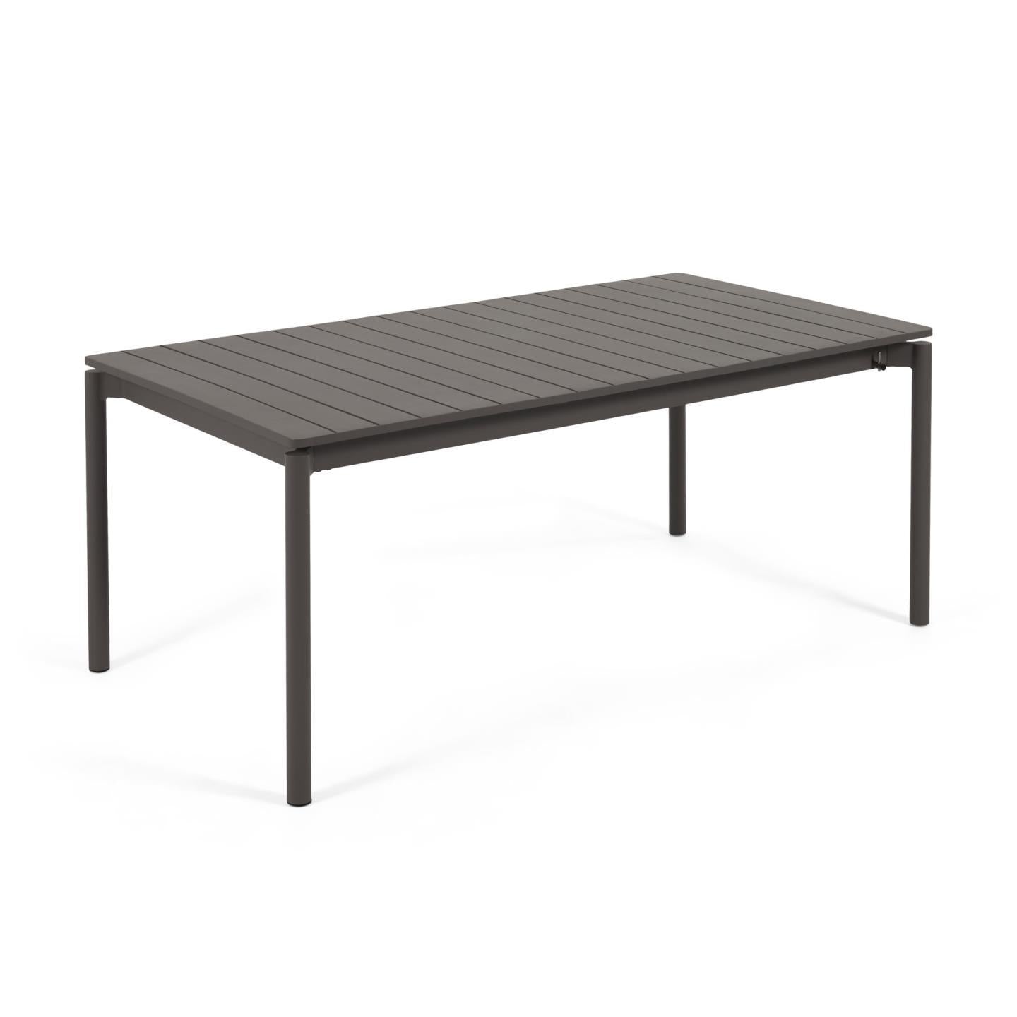 Zaltana extendable aluminium outdoor table with matt dark grey finish 180 (240) x 100 cm - Product Image