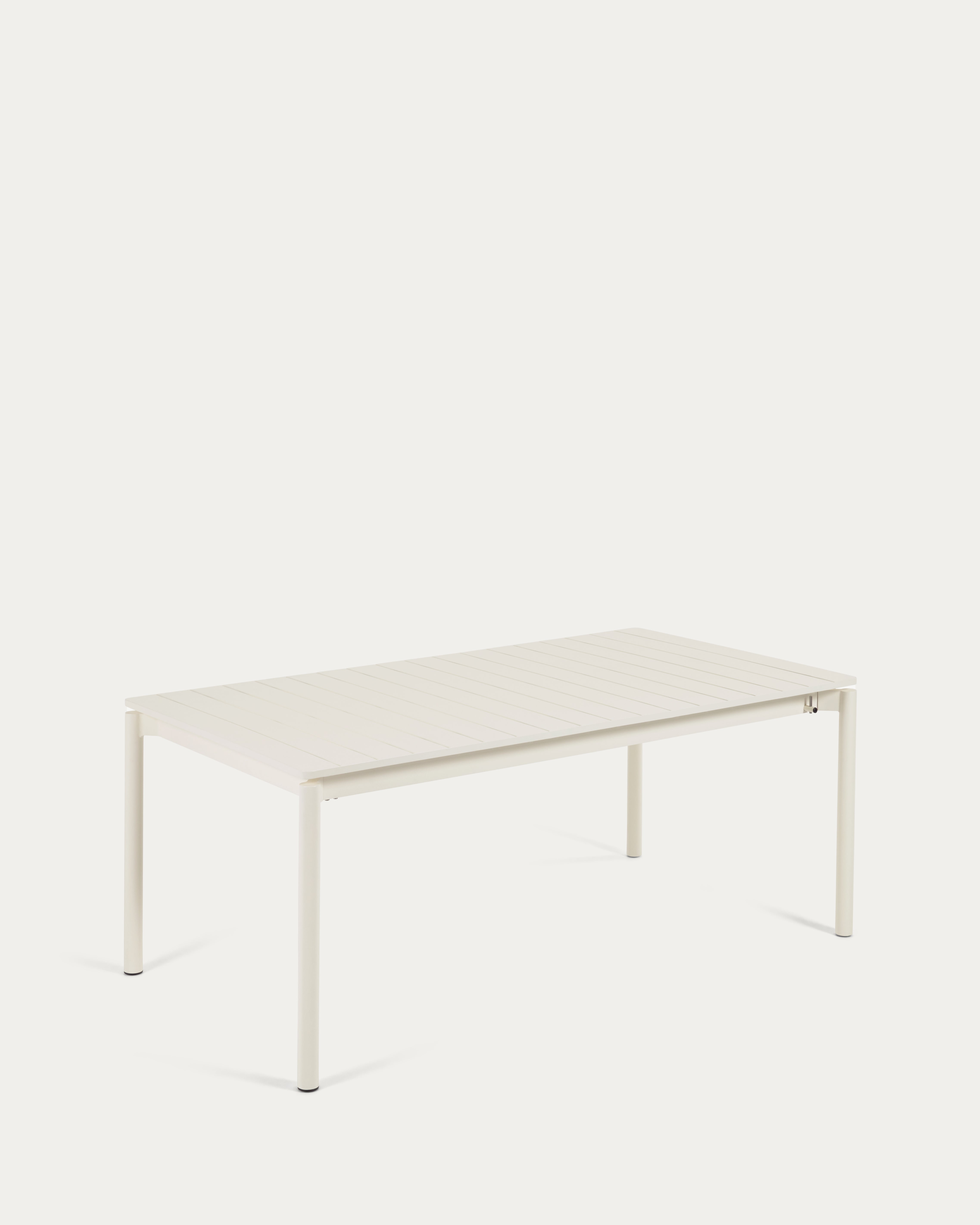 Zaltana extendable outdoor table in aluminum with raw finish, 180 (240) x 100 cm