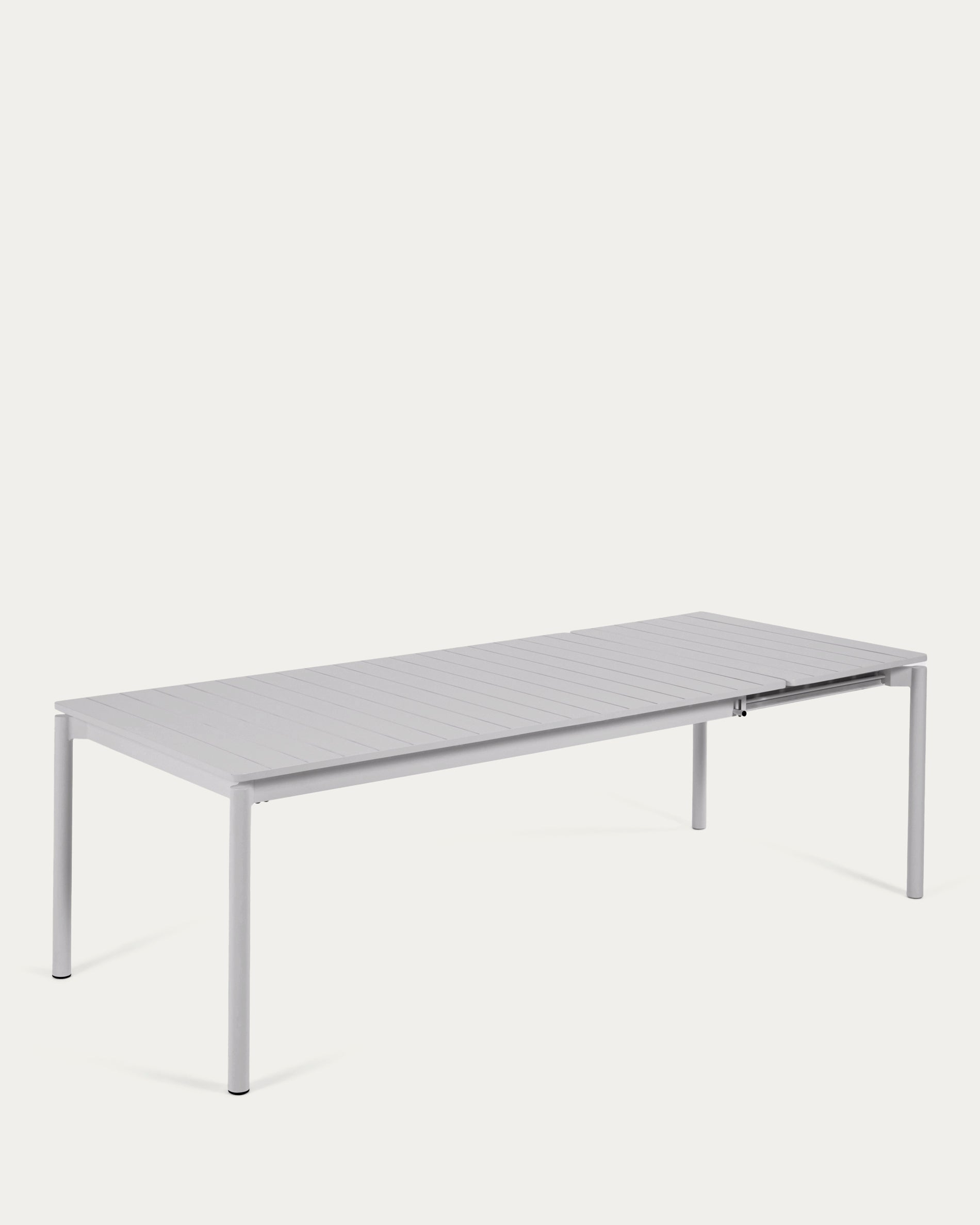 Zaltana extendable outdoor table made of aluminium in a light grey finish, 180 (240) x 100 cm - Product View