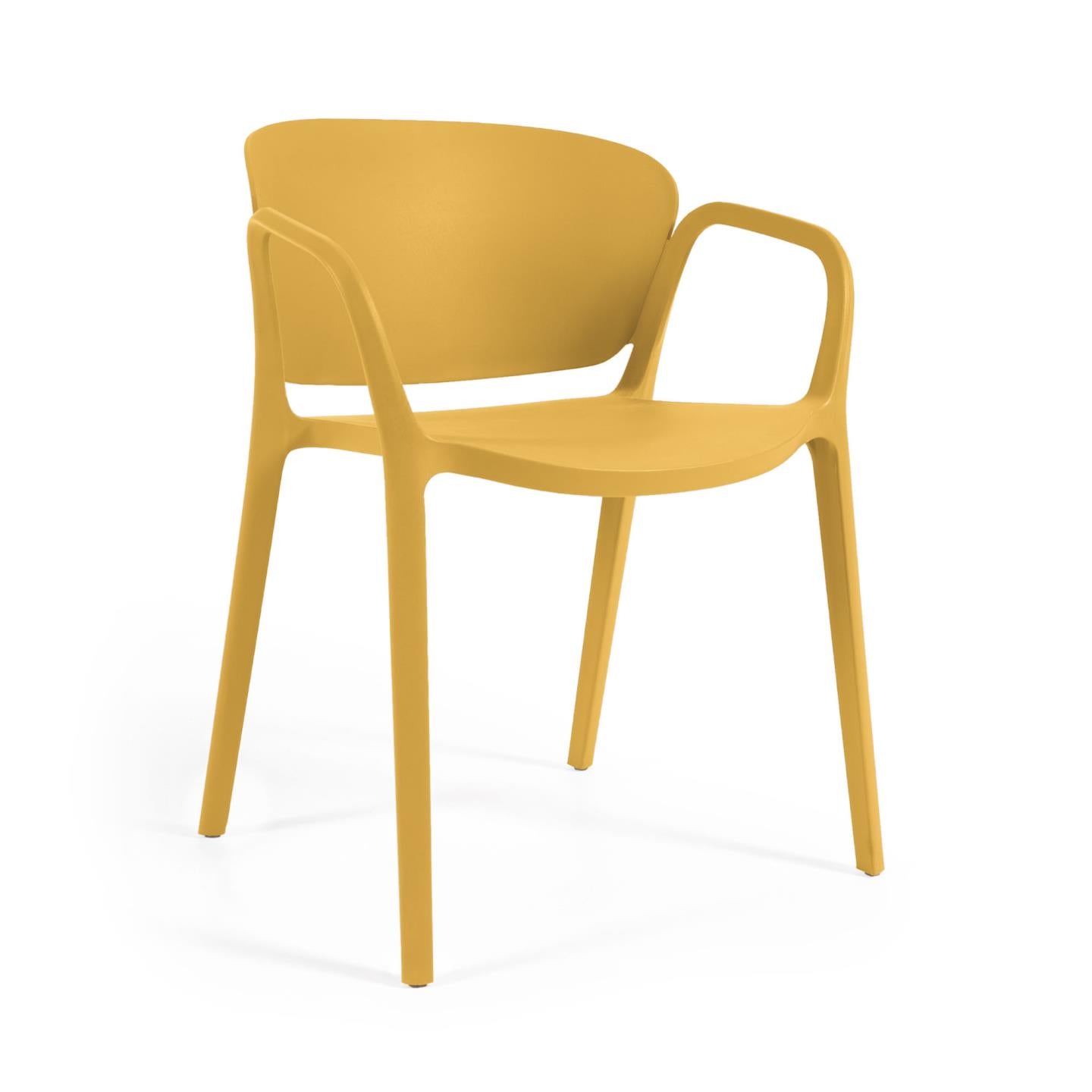 Ania stackable yellow garden chair - Product Image