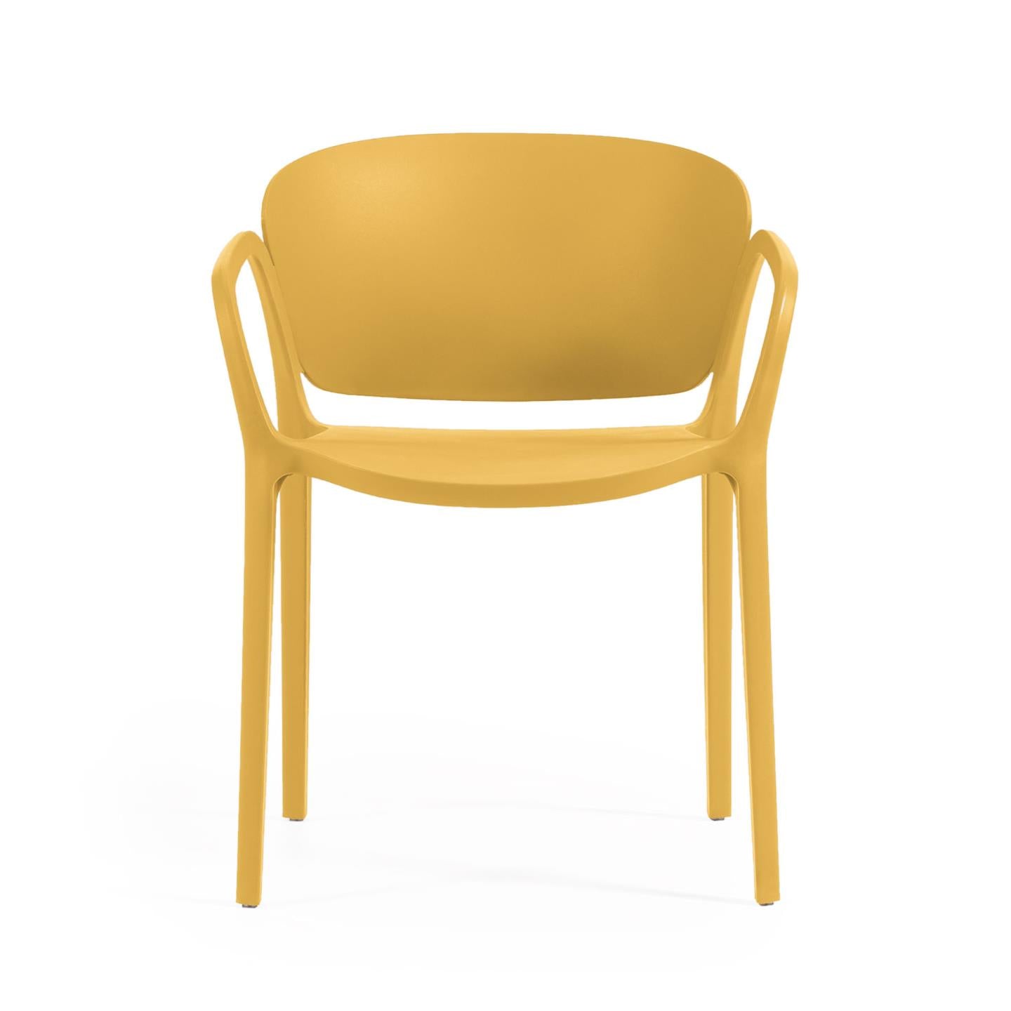 Ania stackable yellow garden chair - Product Image