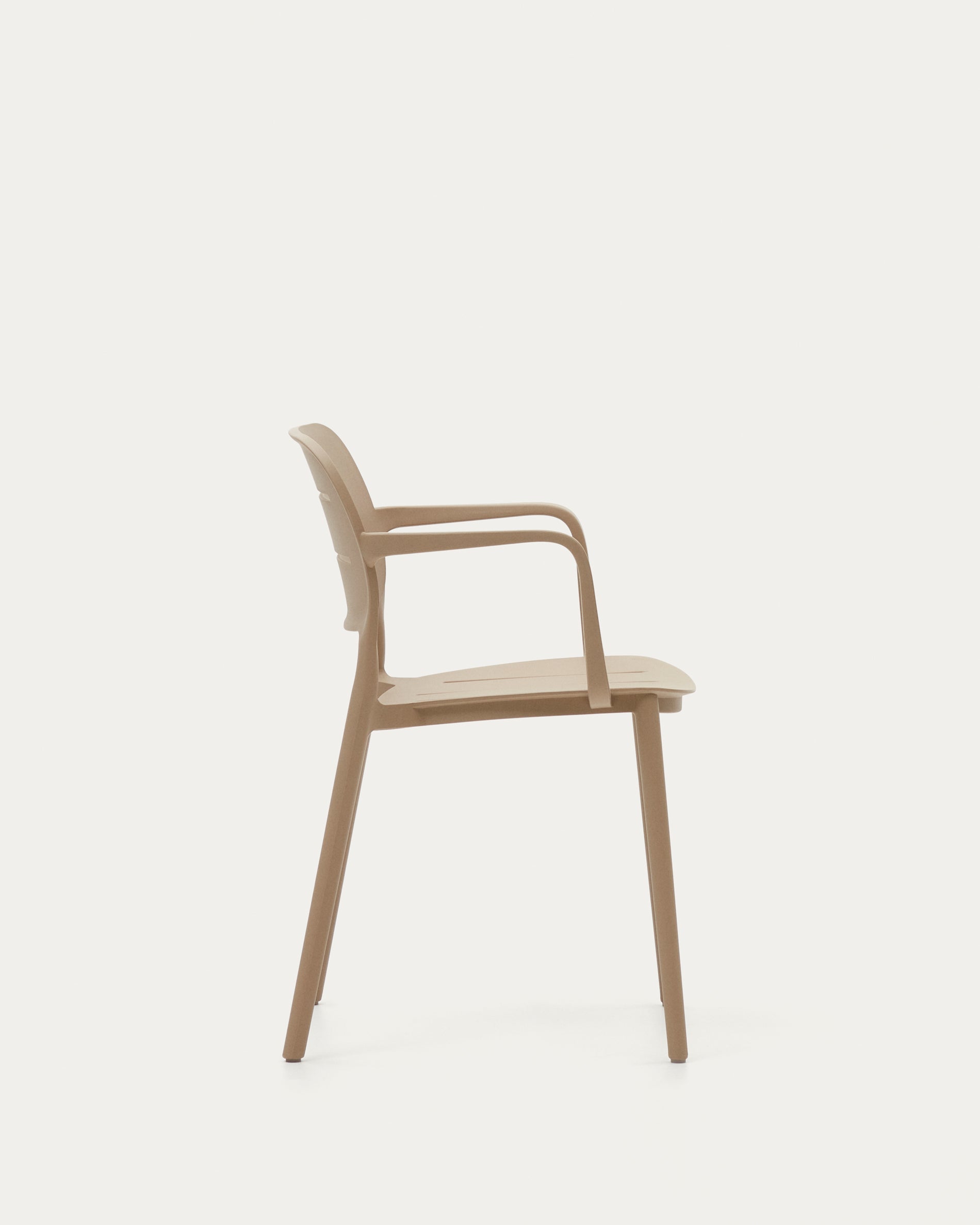 Morella stackable outdoor chair in beige - Product View