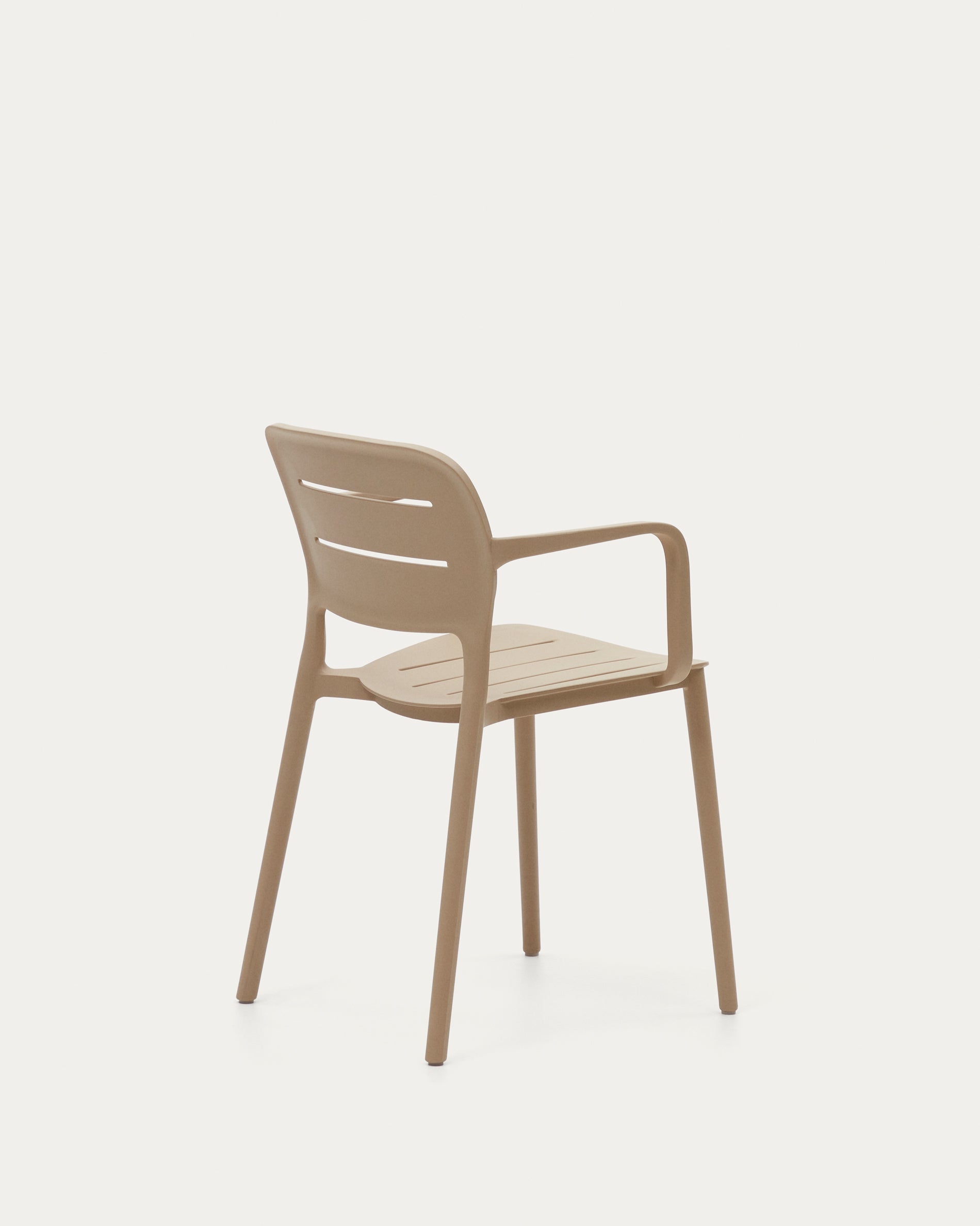 Morella stackable outdoor chair in beige - Product View
