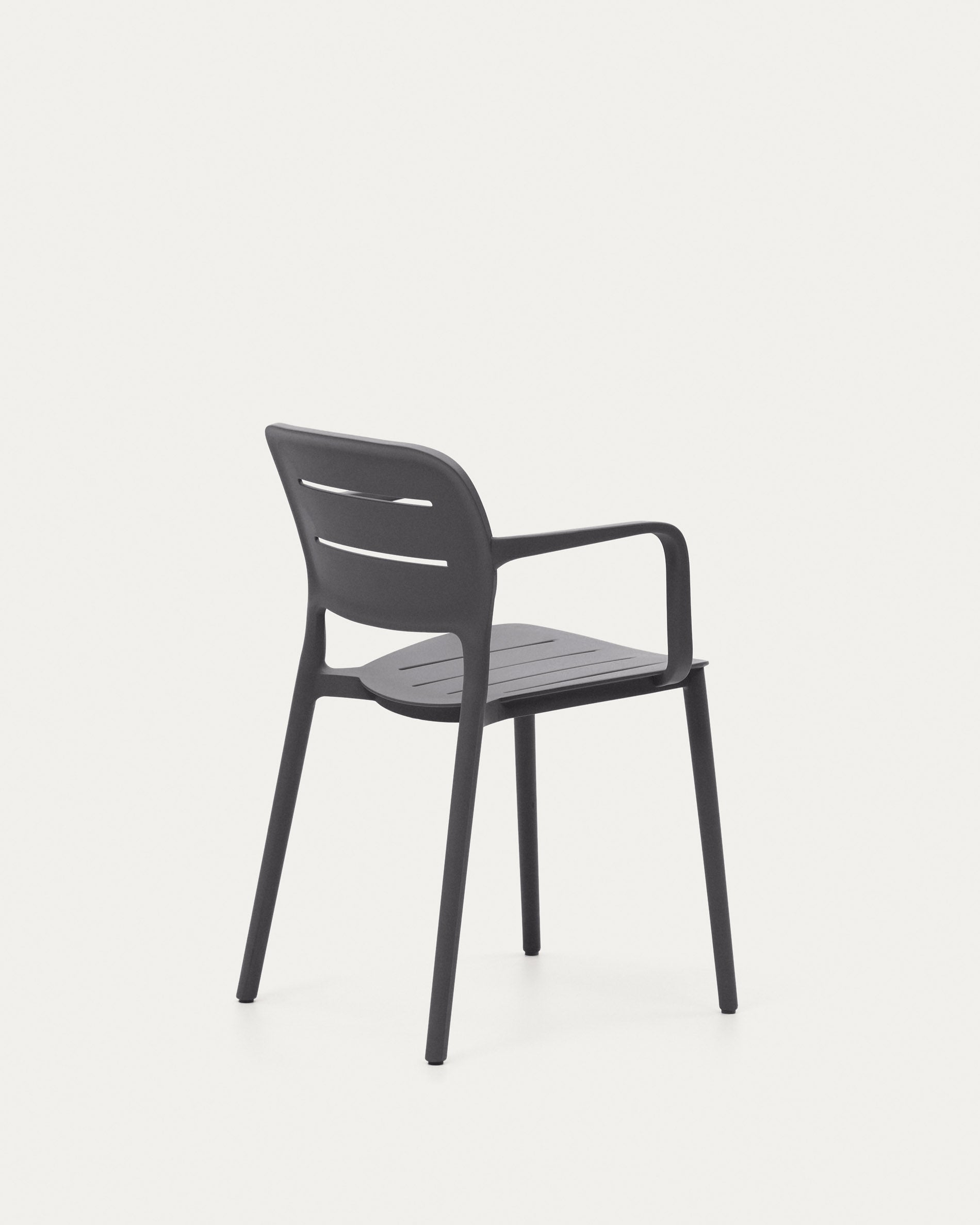 Morella stackable garden chair in grey - Product View