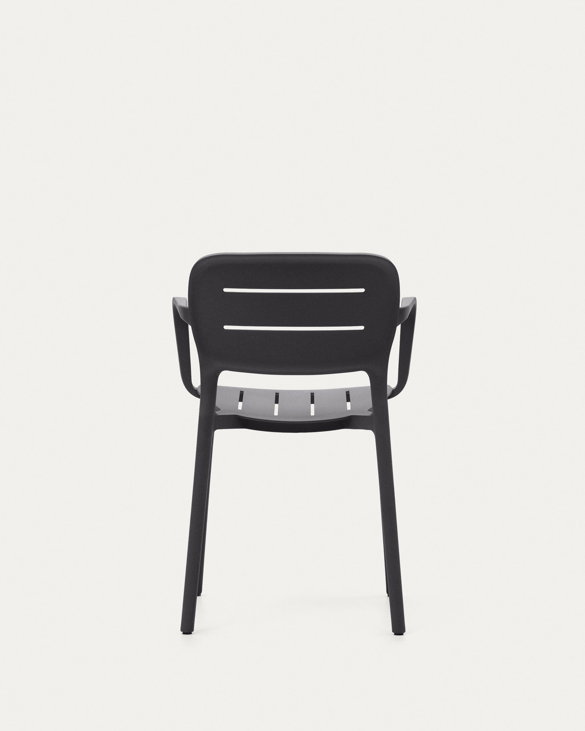 Morella stackable garden chair in grey - Product View