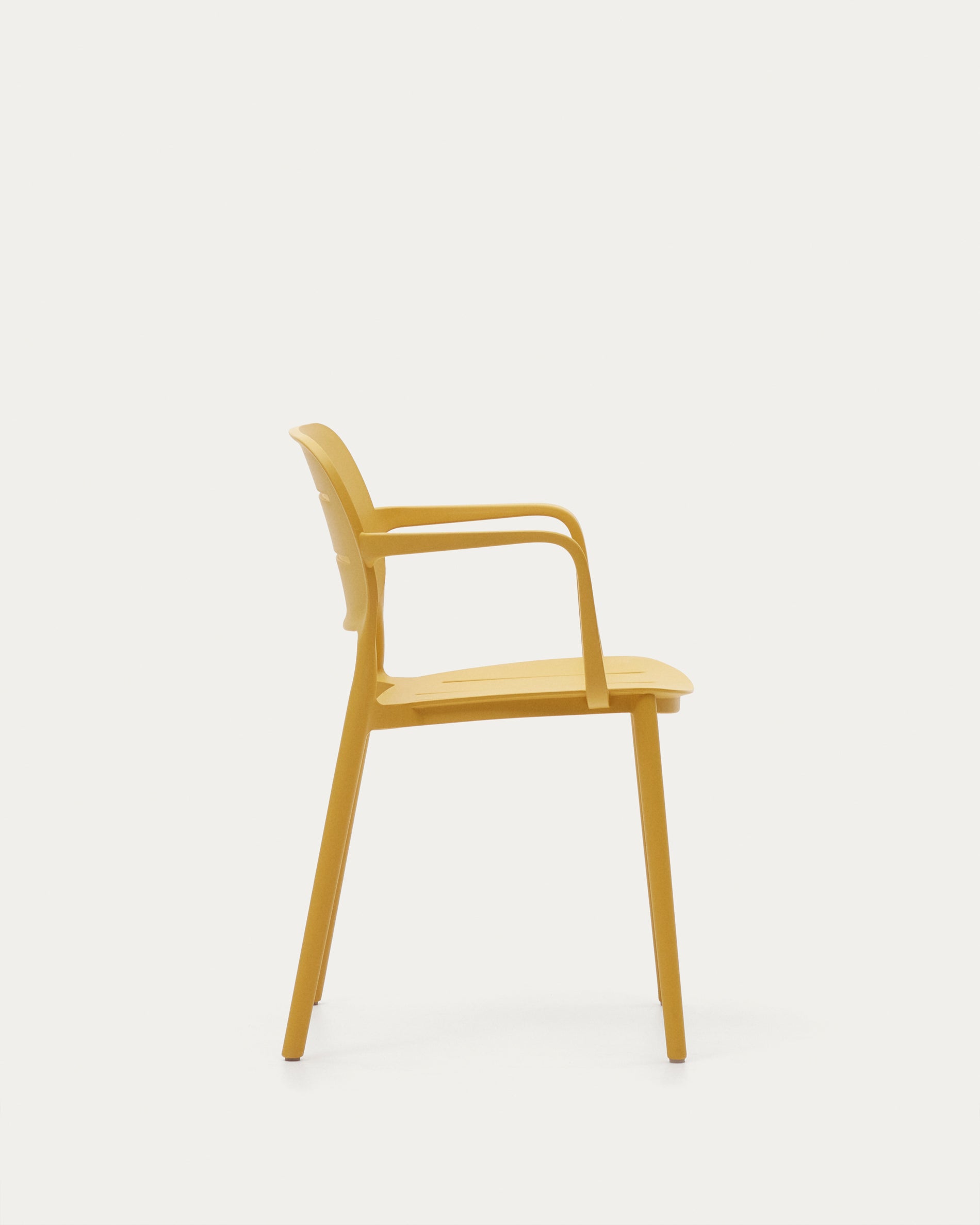 Morella stackable outdoor chair in mustard - Product View